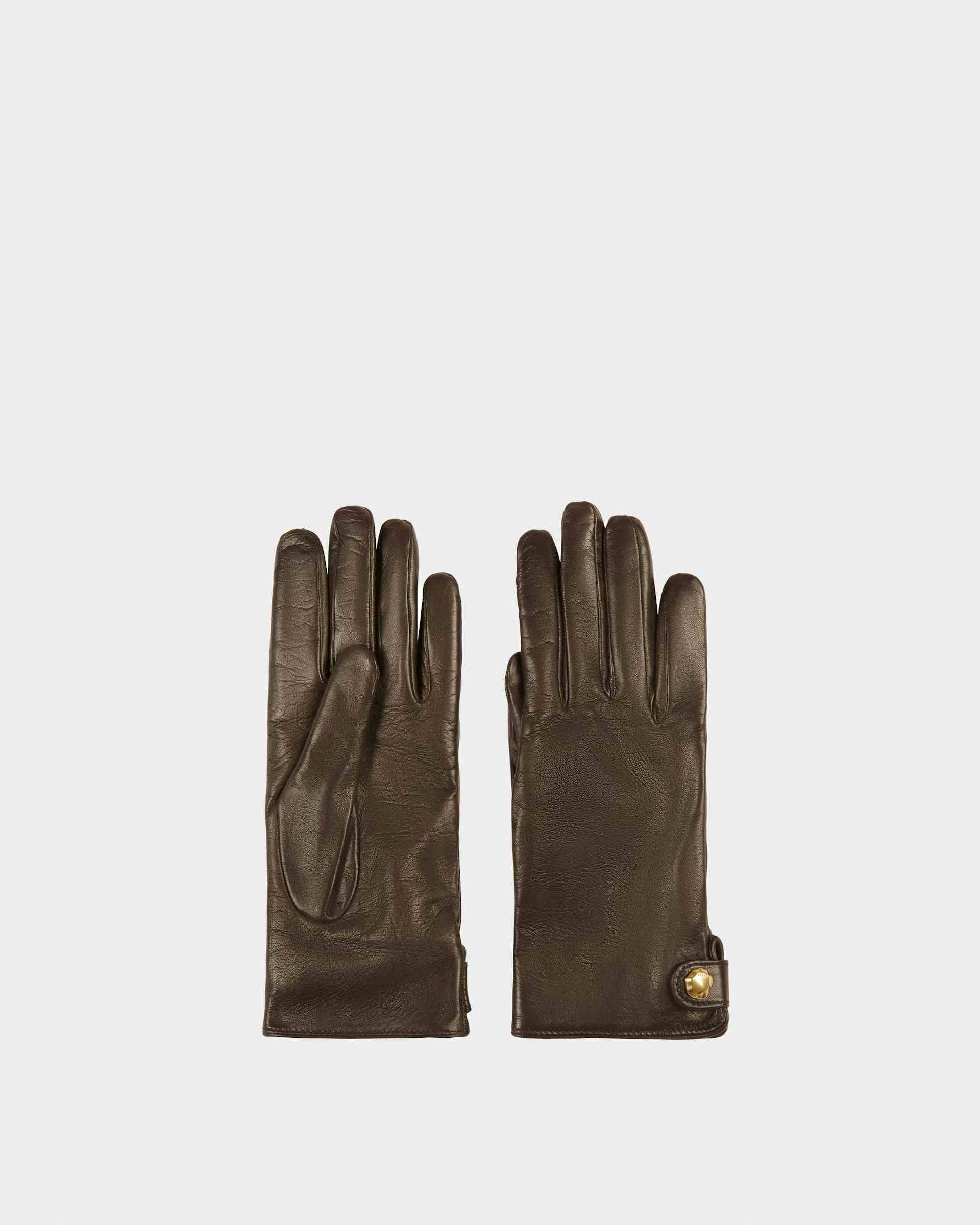 Handschuhe Aus Ebenholzbraunem Leder - Damen - Bally