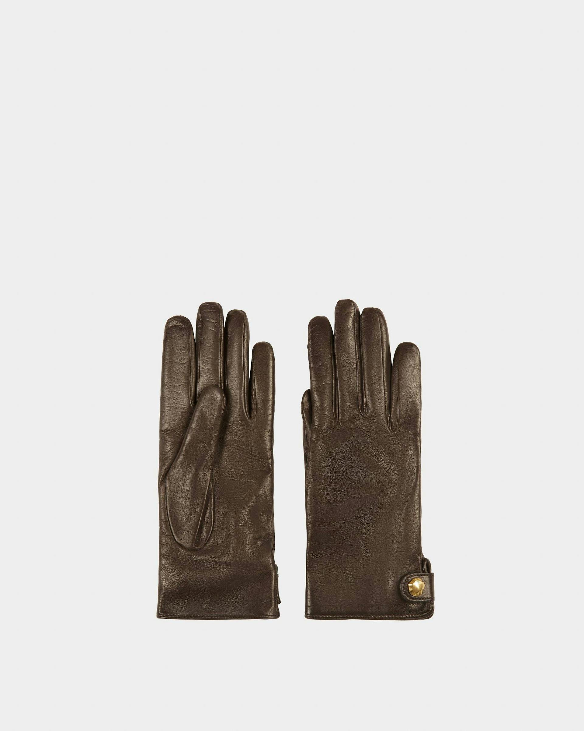 Handschuhe Aus Ebenholzbraunem Leder - Damen - Bally - 01