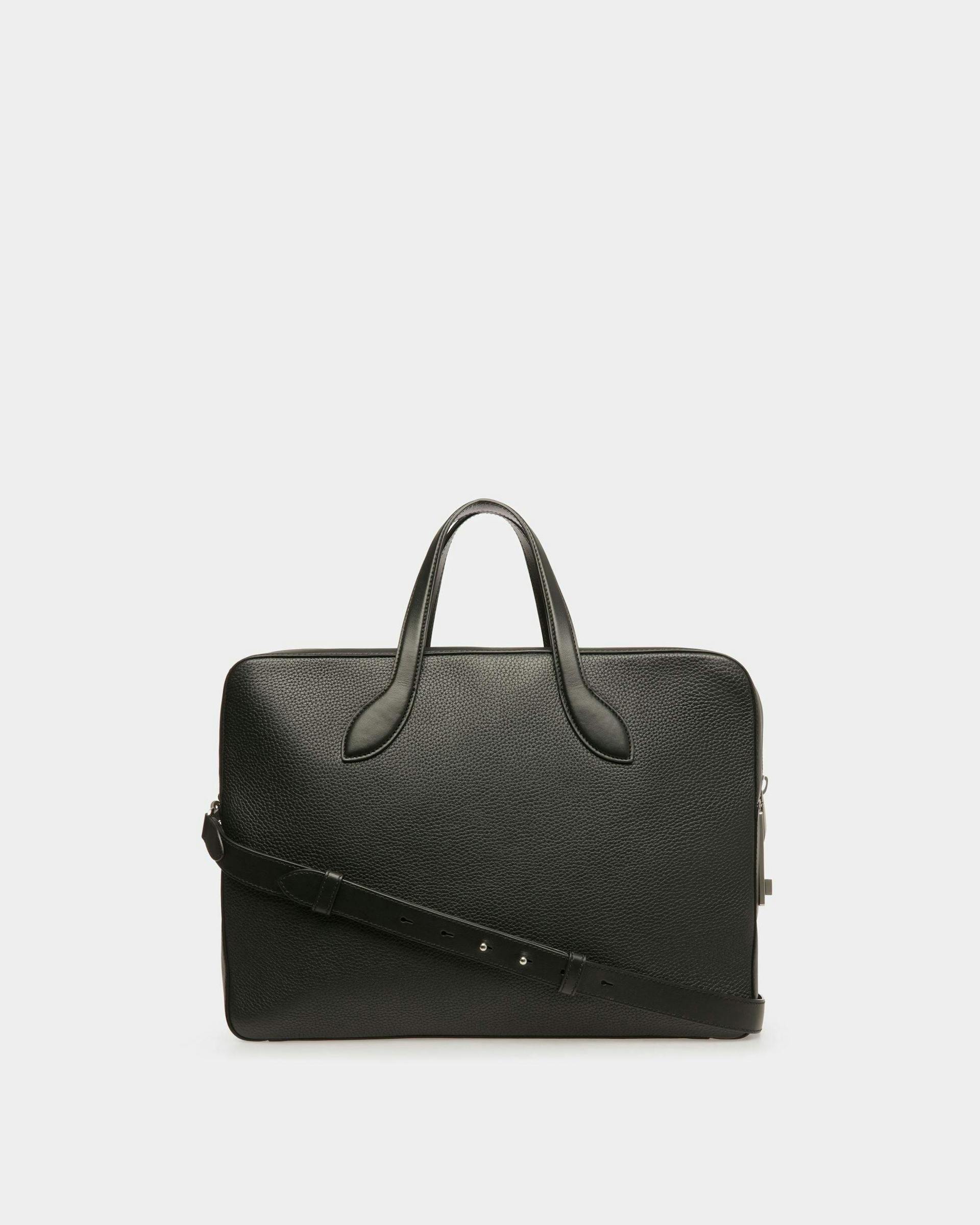 Men's Lago Briefcase In Black Leather | Bally | Still Life Back