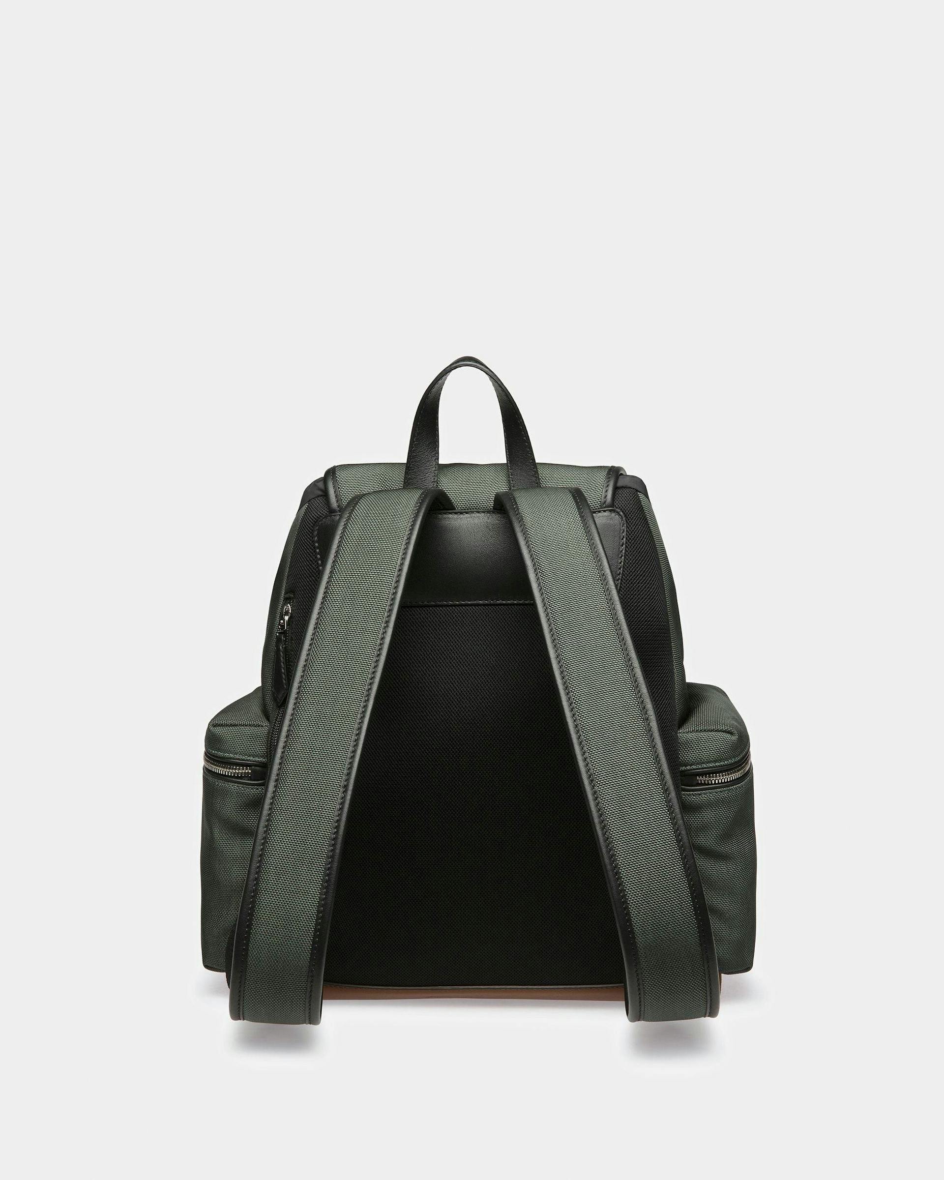 Cliford Small Leather And Nylon Backpack In Sage - Men's - Bally - 03