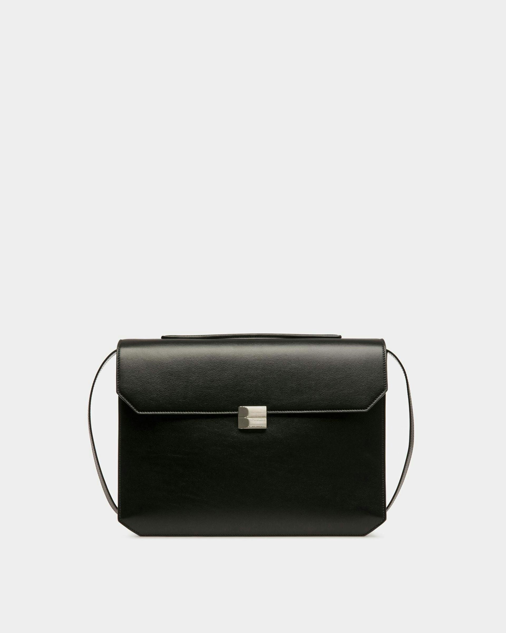 Men's Banque Business Bag In Black Leather | Bally | Still Life Front