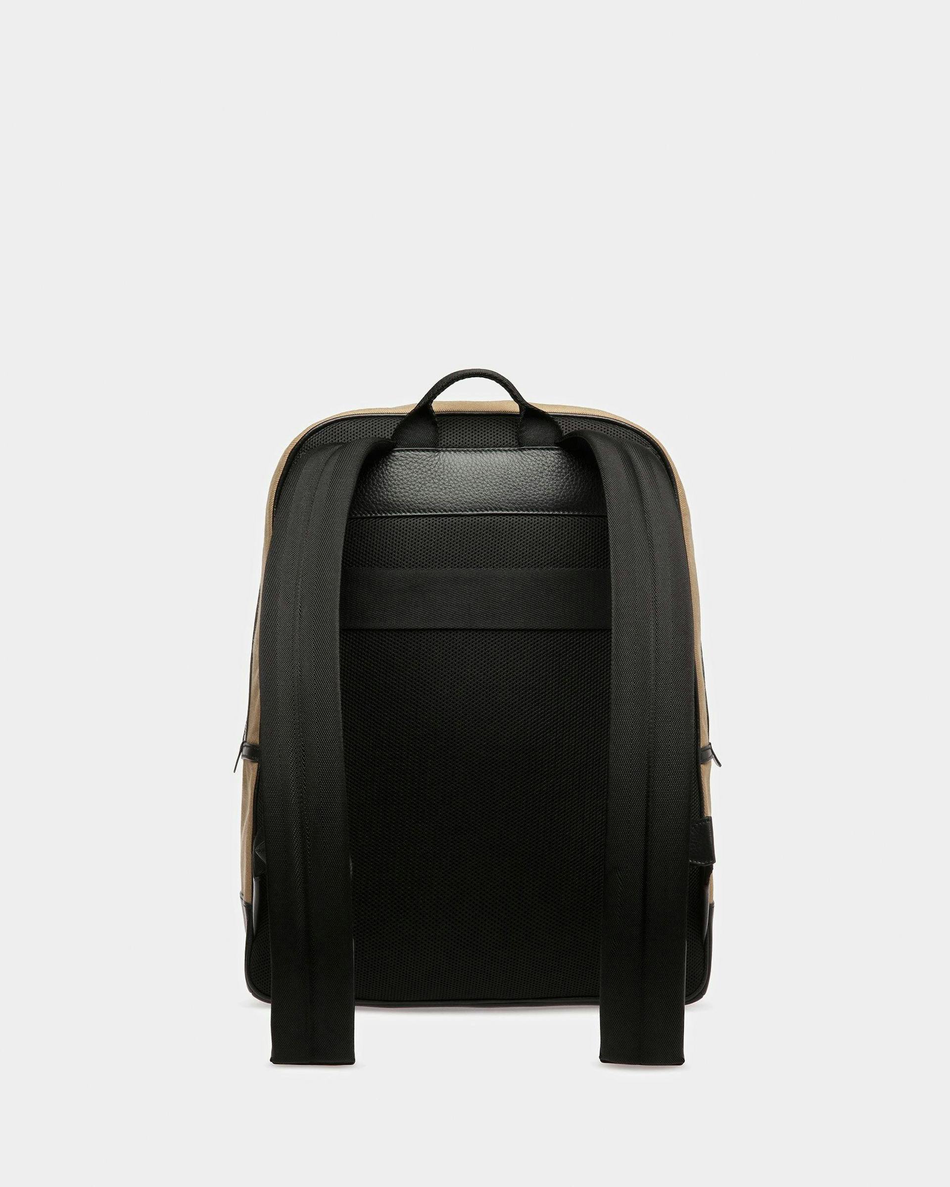 Bar Backpack In Sand And Black Fabric And Leather - Men's - Bally - 03