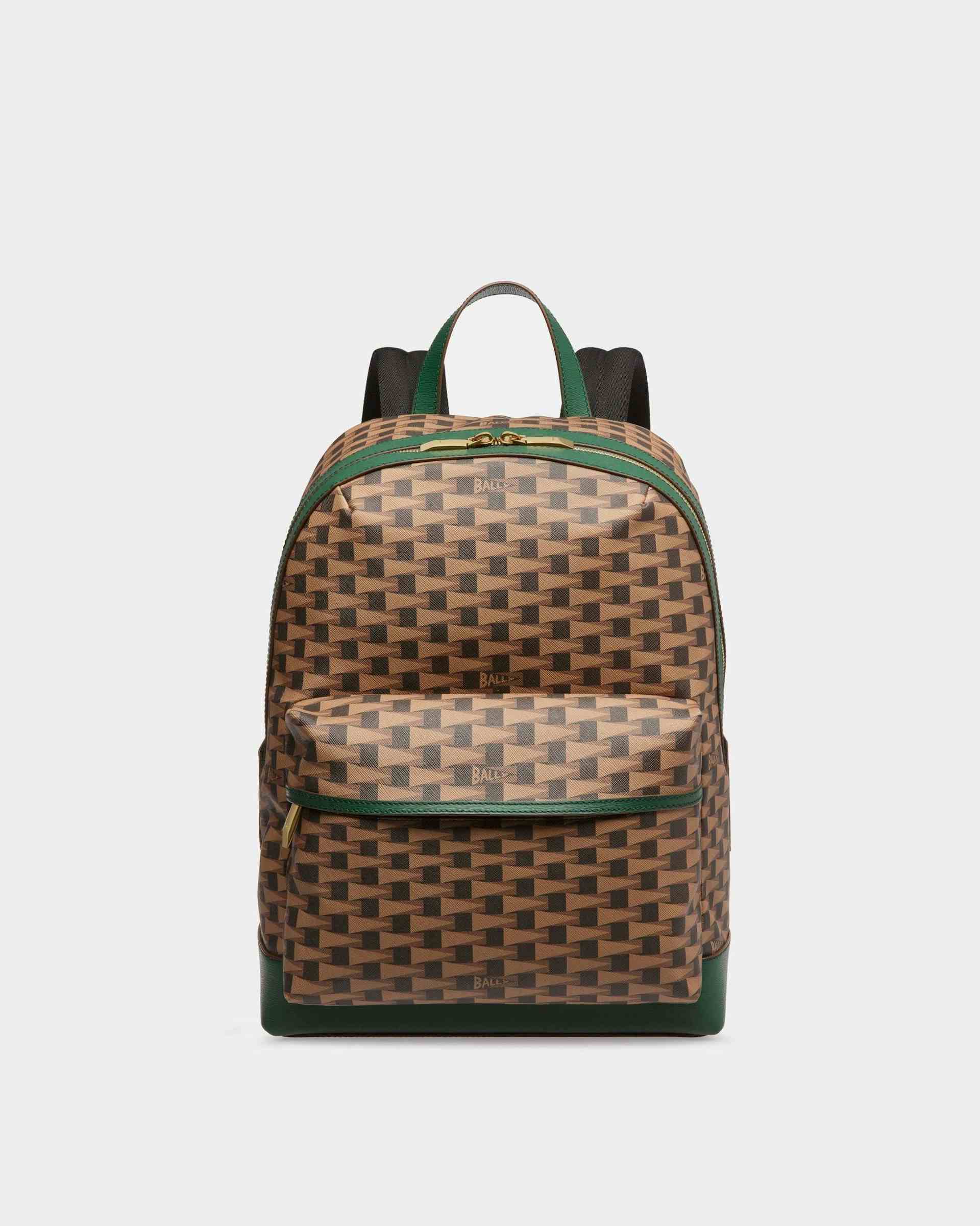 Pennant Backpack In Desert And Khaki Leather and TPU - Men's - Bally