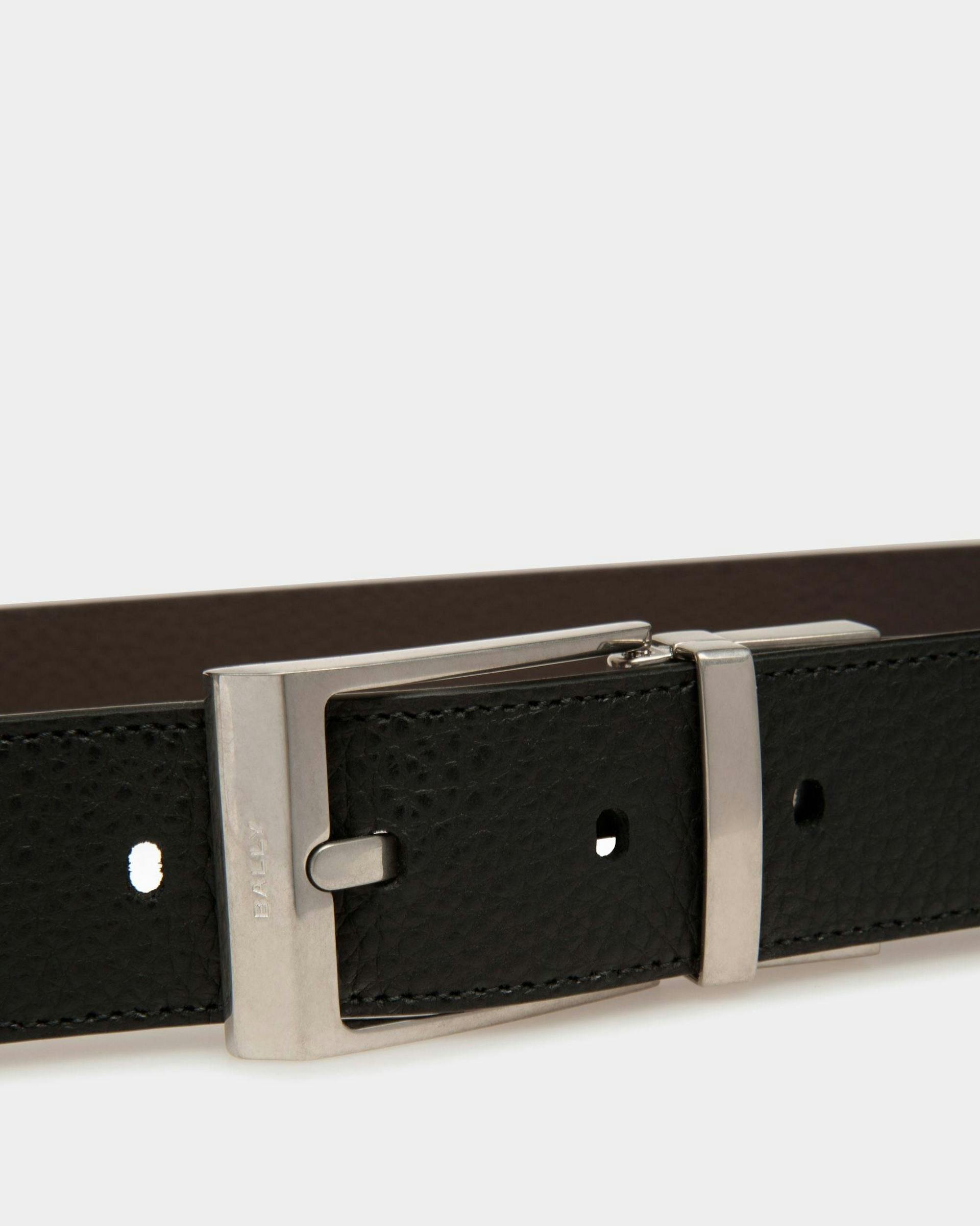 Dress Belt In Brown And Black Leather - Men's - Bally - 03