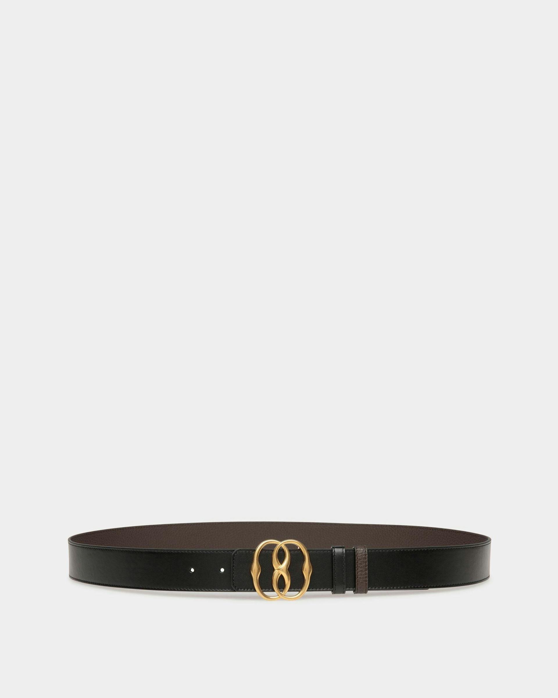 Men's Bally Iconic 35mm Belt In Brown And Black Leather | Bally | Still Life Front