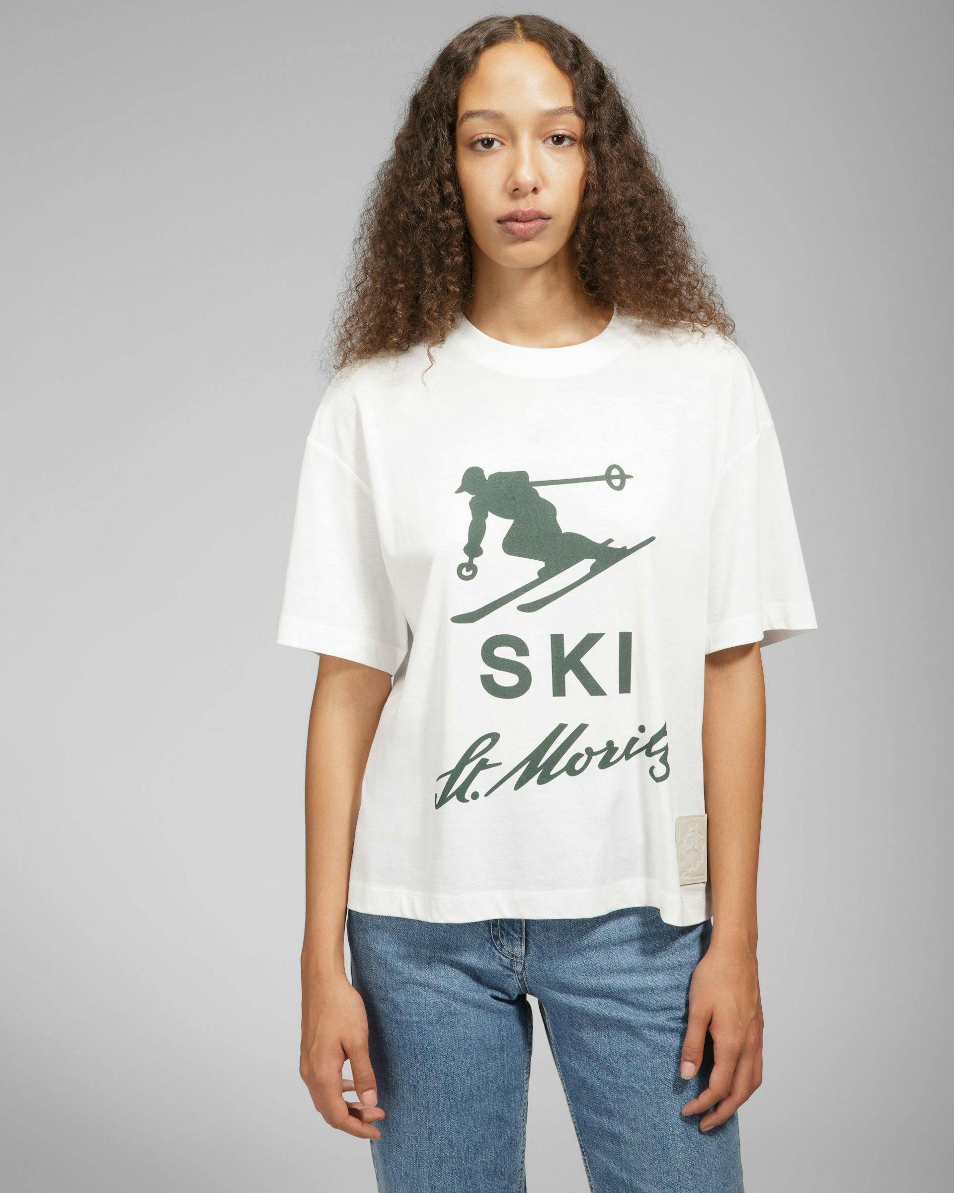 Ski St Moritz Cotton T-Shirt In Bone - Men's - Bally - 01