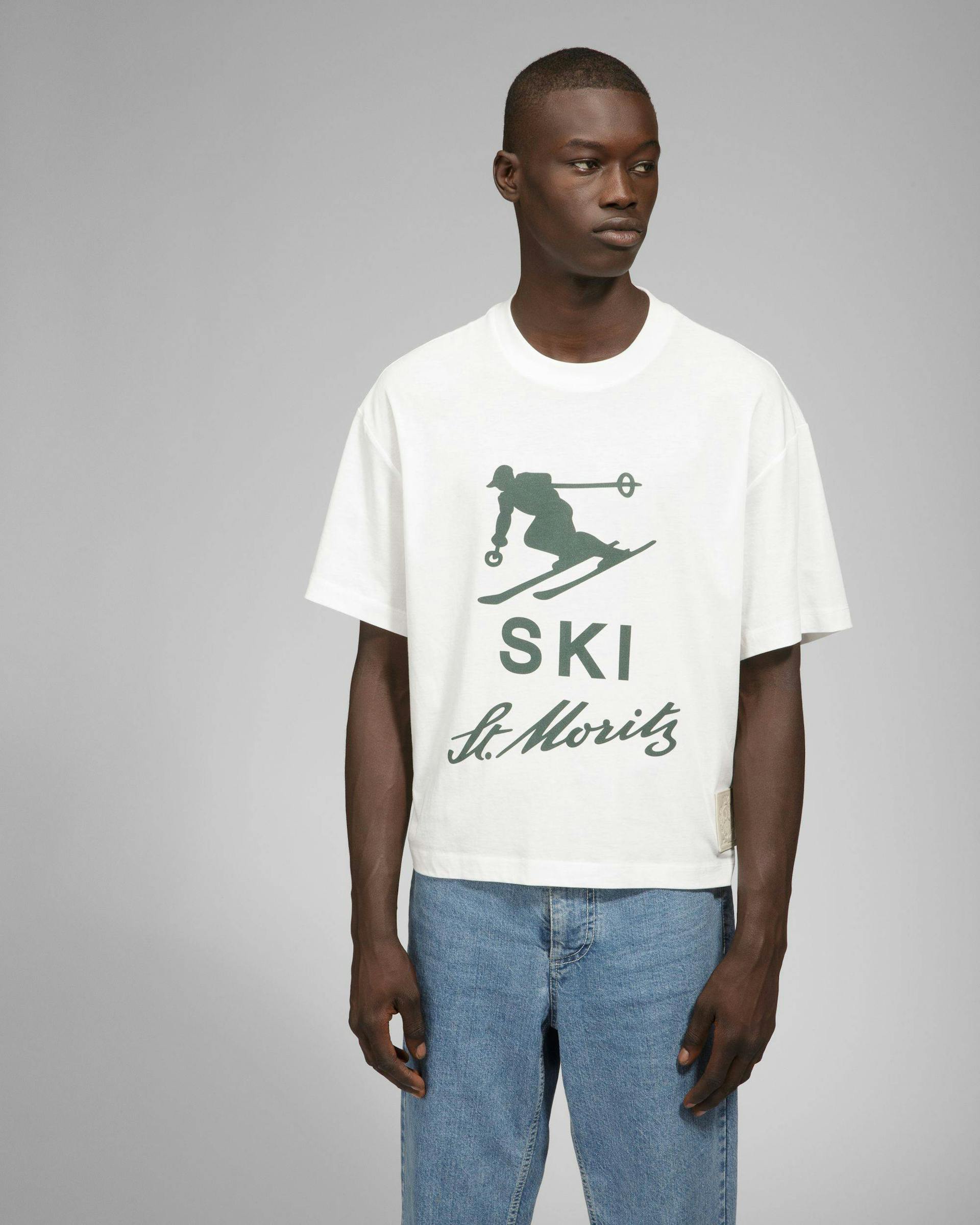 Ski St Moritz Cotton T-Shirt In Bone - Men's - Bally - 07