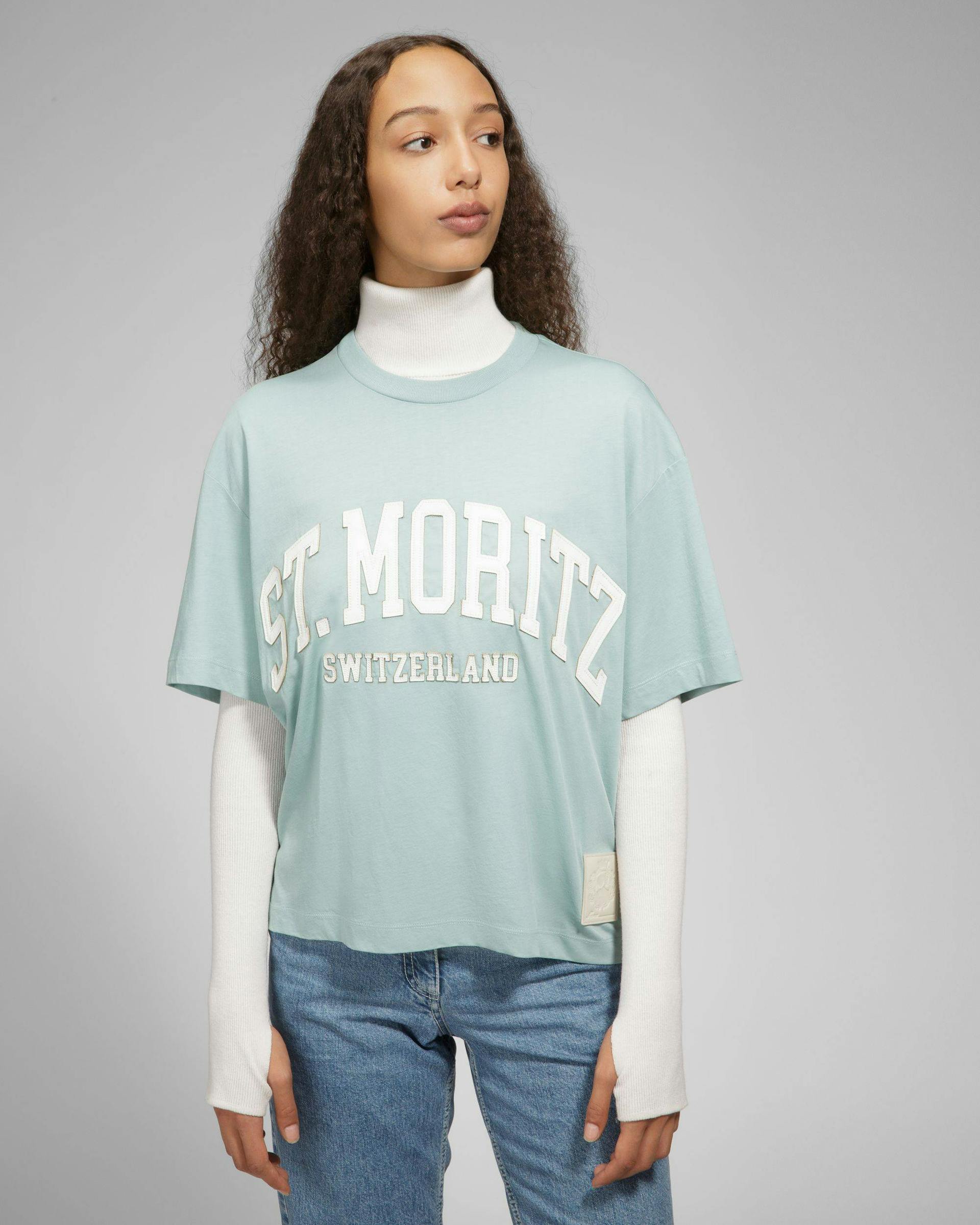 St Moritz Cotton T-Shirt In Blue - Men's - Bally - 01