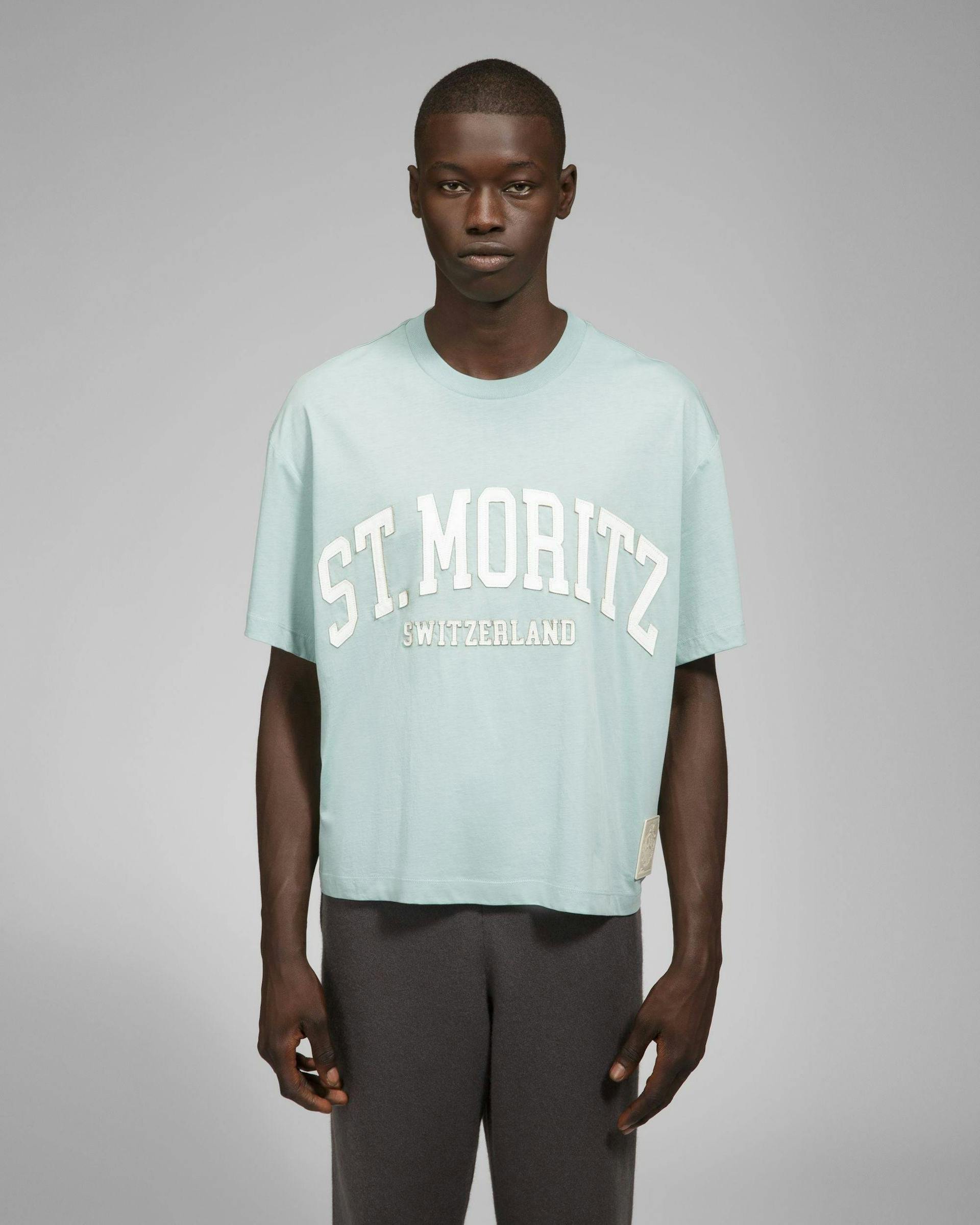 St Moritz Cotton T-Shirt In Blue - Men's - Bally - 02