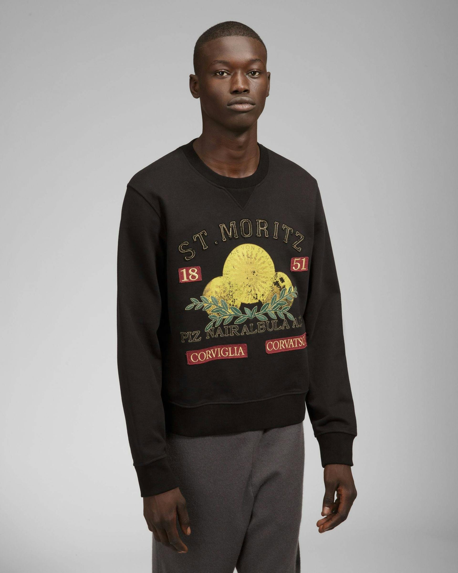 St Moritz Cotton Sweatshirt In Black - Men's - Bally - 02