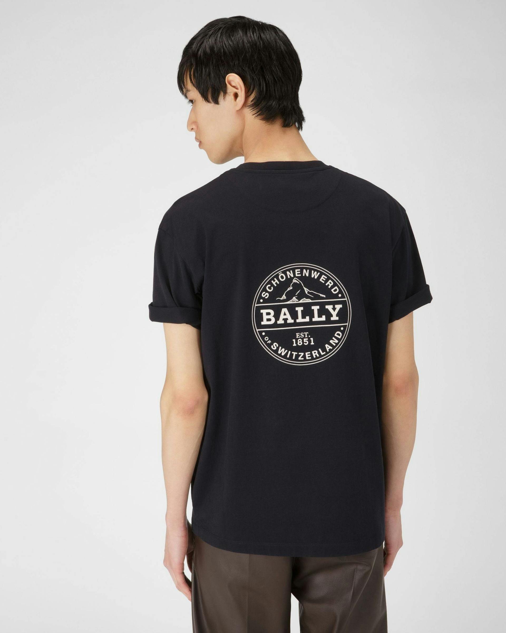 Organic Cotton T-Shirt In Navy - Men's - Bally - 03