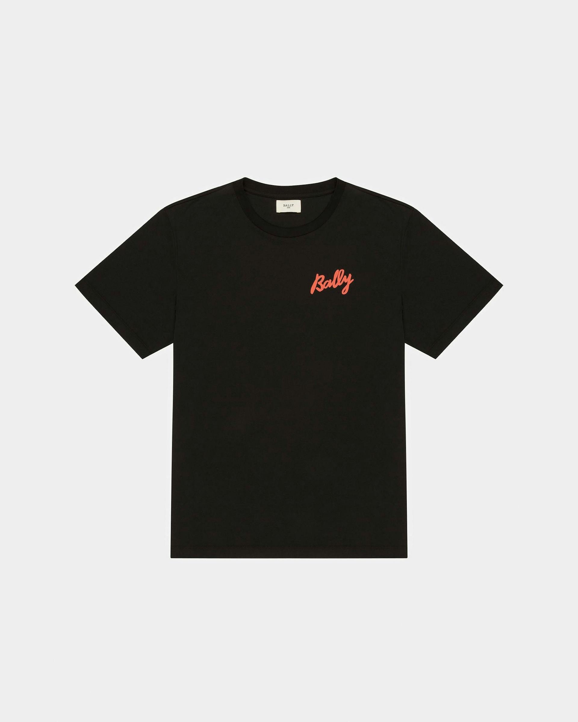 T-Shirt En Coton Noir Et Orange - Homme - Bally - 01