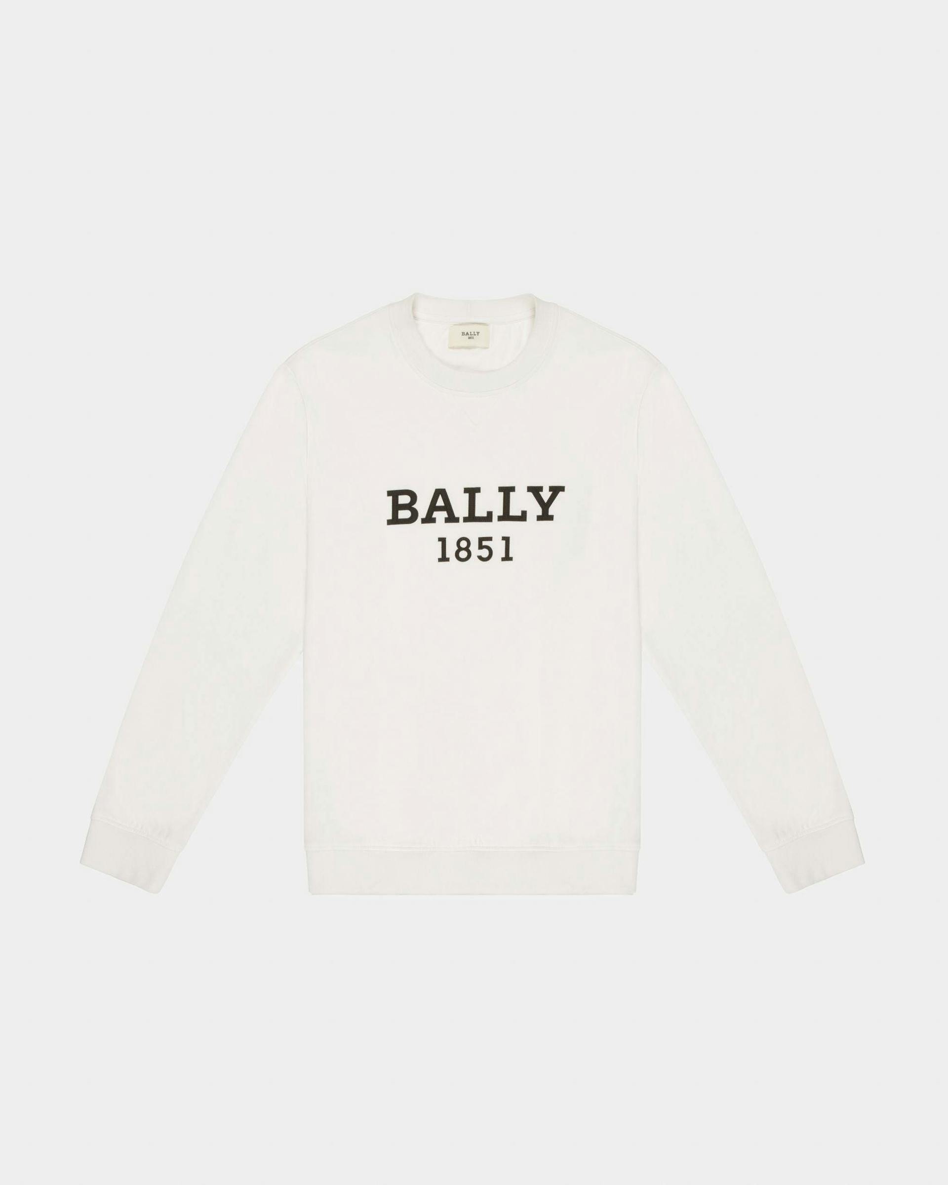 Sweat-Shirt Blanc En Coton Biologique - Homme - Bally - 01