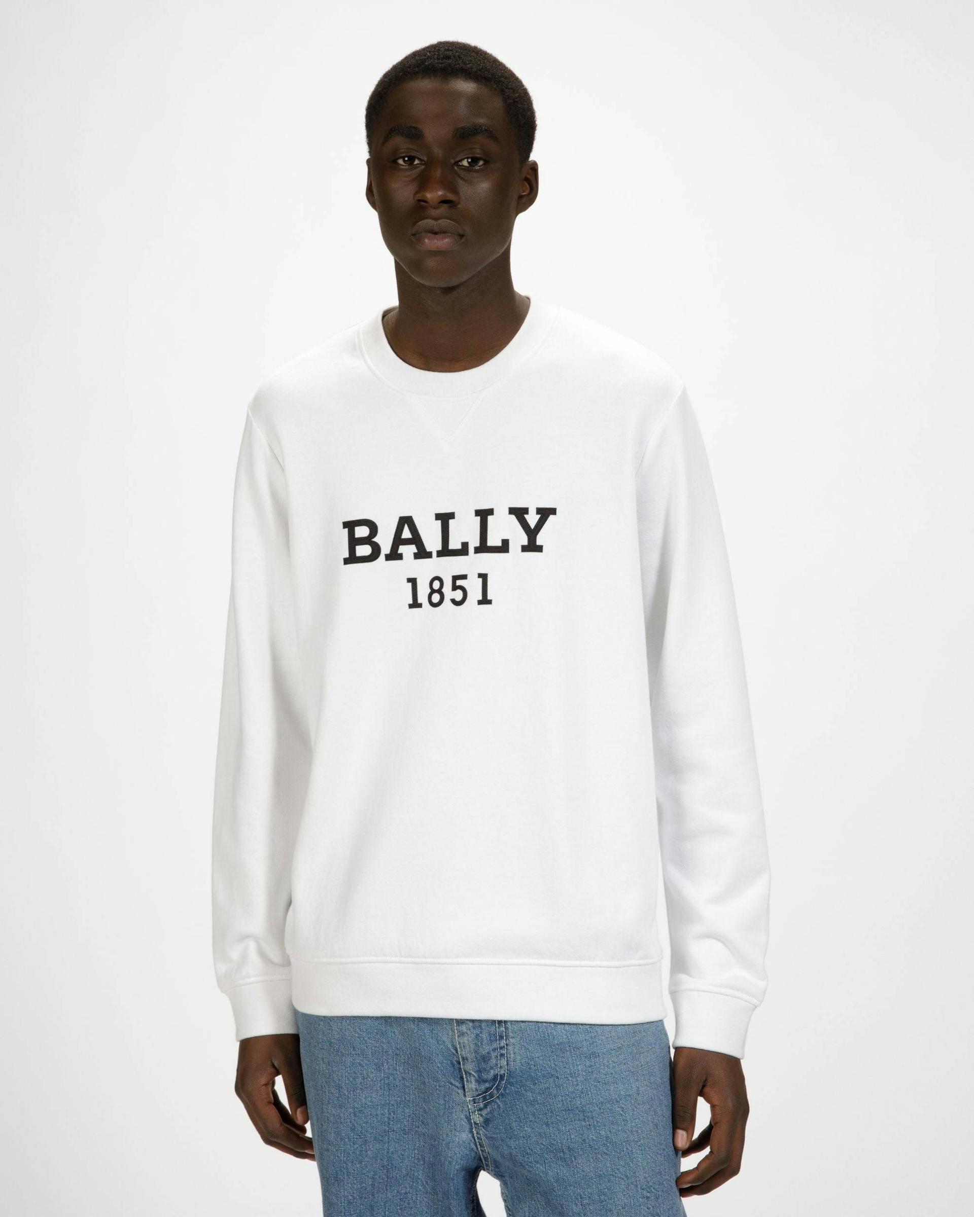 Sweat-Shirt Blanc En Coton Biologique - Homme - Bally - 02