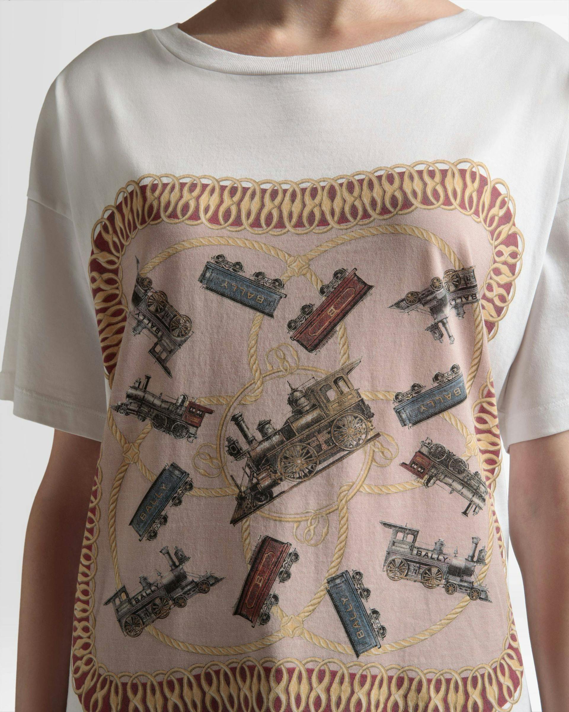 T-shirt imprimé Train En coton blanc - Homme - Bally - 04