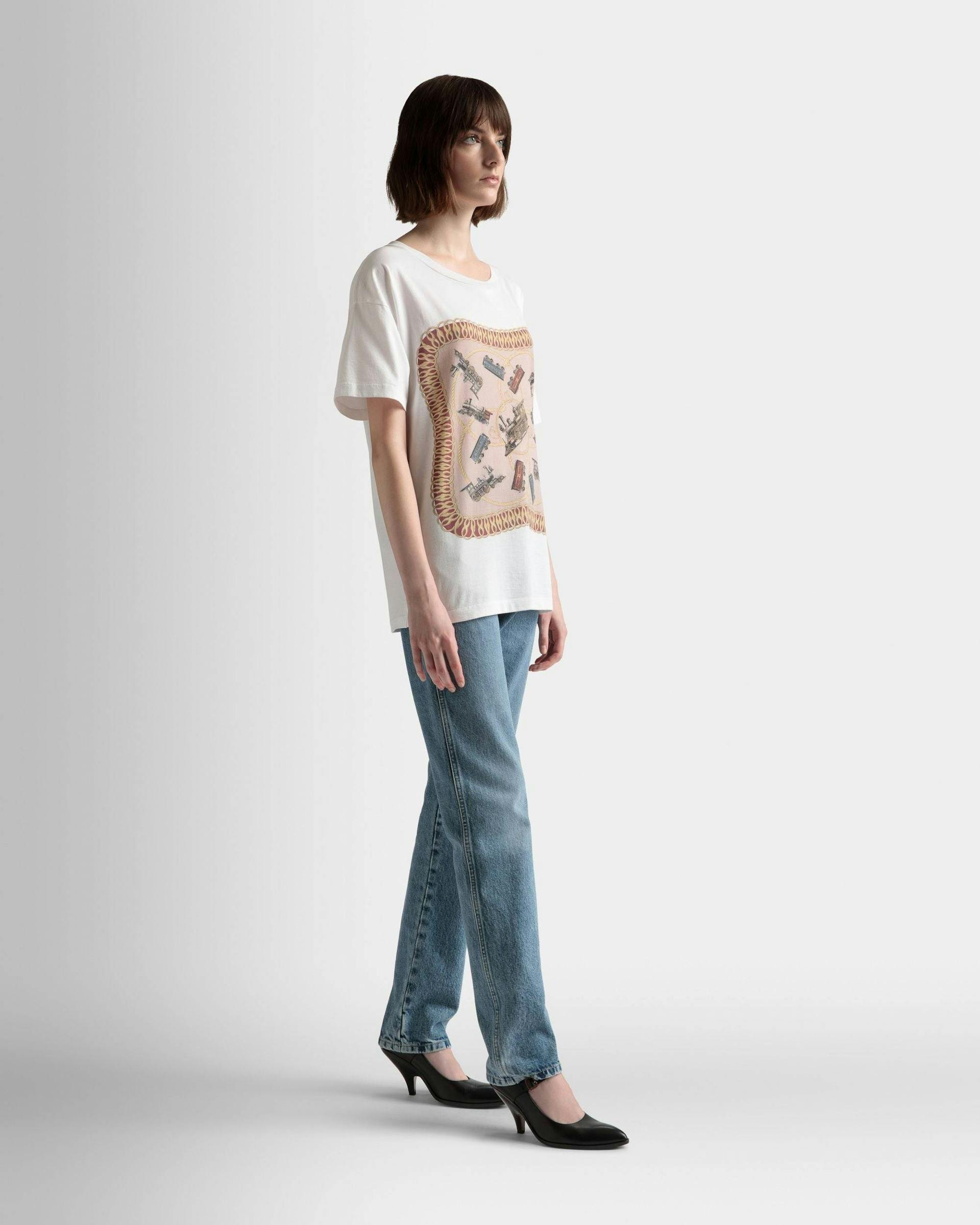 T-shirt imprimé Train En coton blanc - Homme - Bally - 05