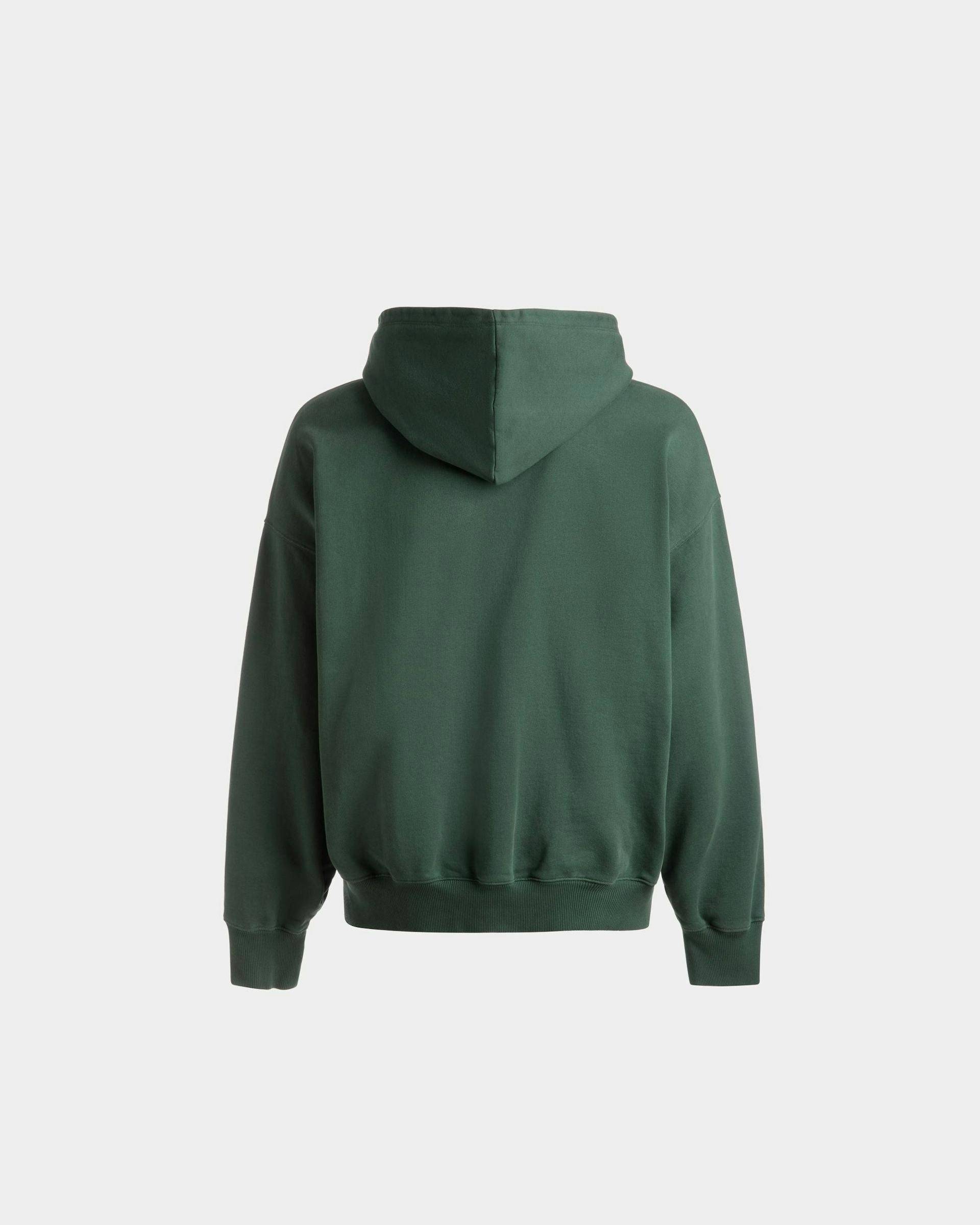 Foiled Hooded Sweatshirt In Kelly Green Cotton - Men's - Bally - 07