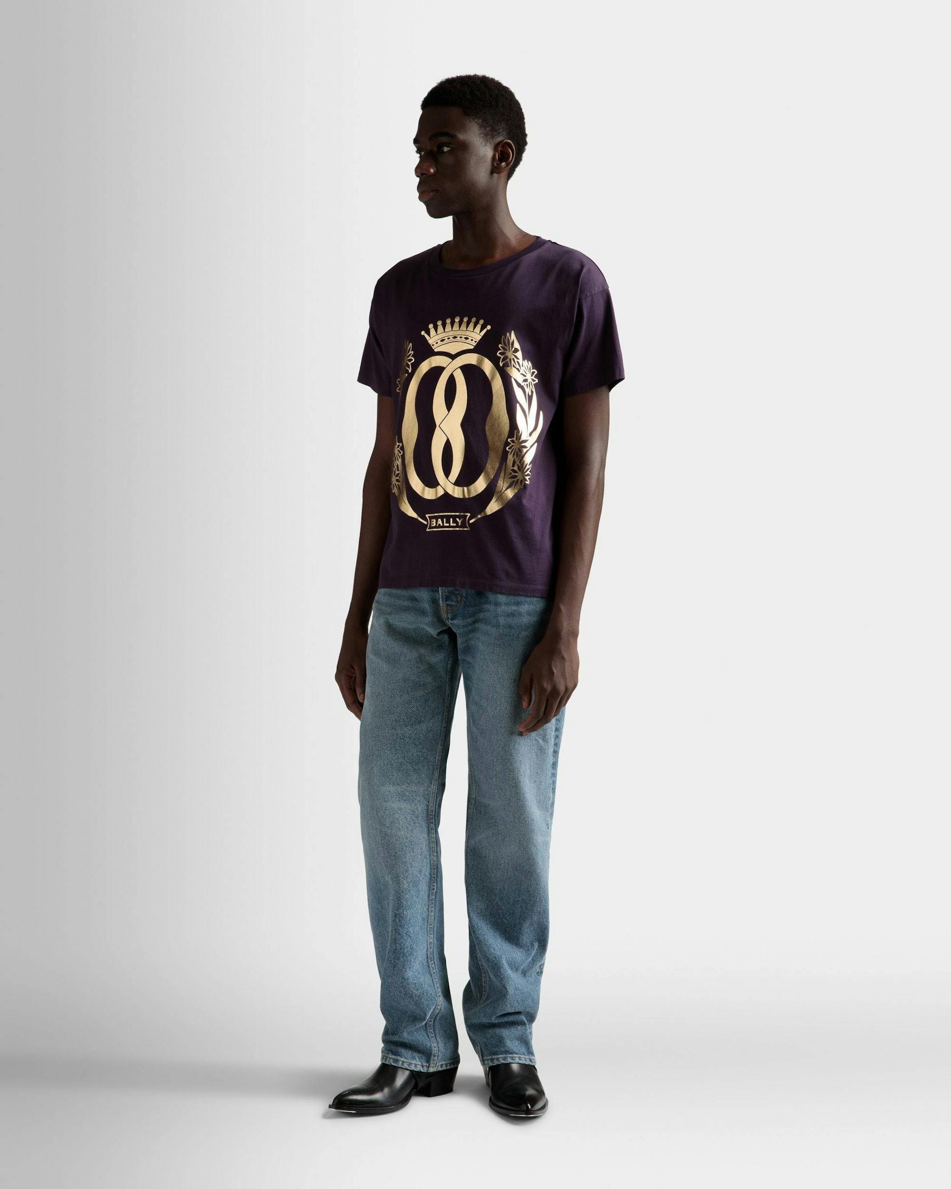 T-shirt avec adhésif En coton orchidée - Homme - Bally - 02