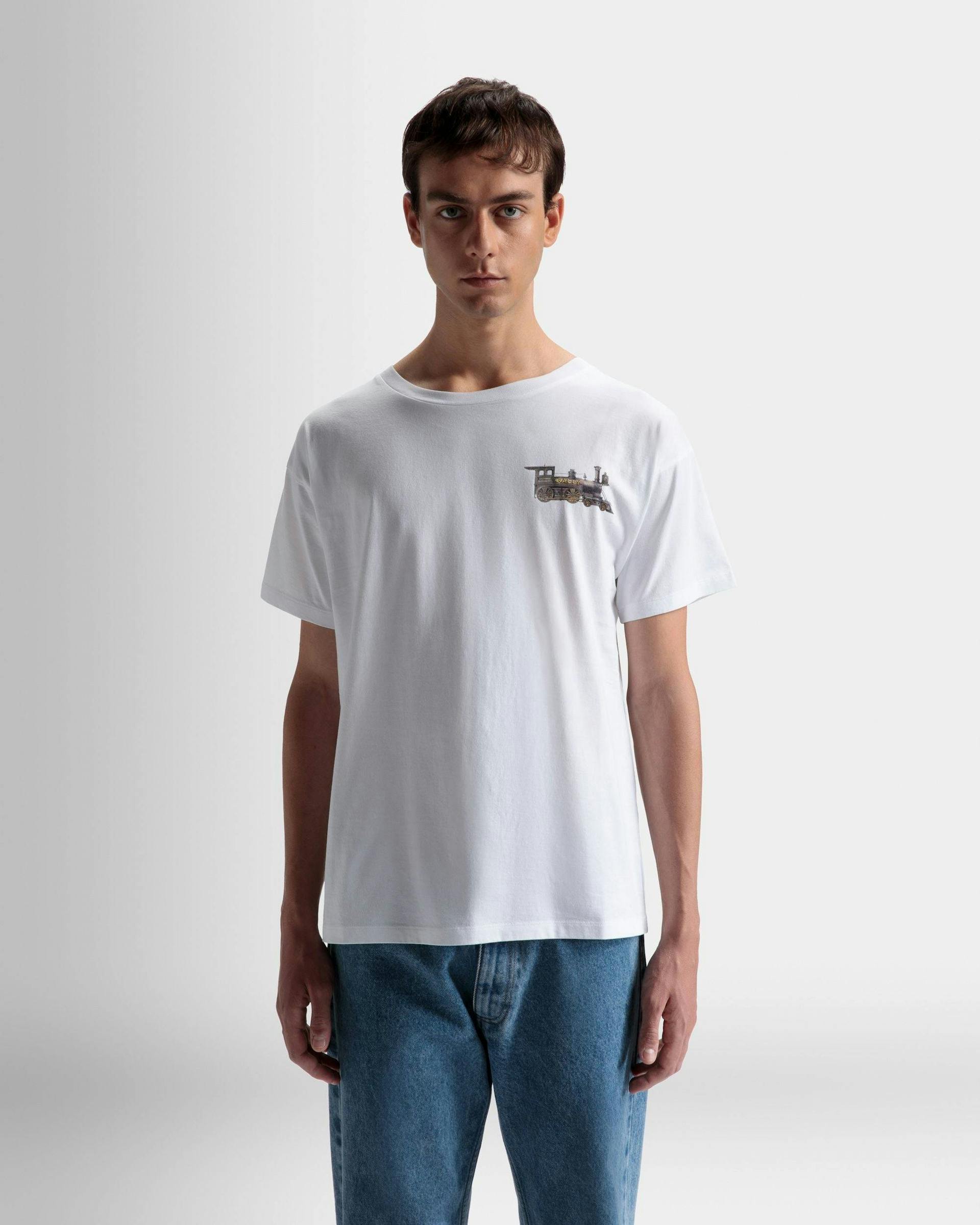 T-shirt motif Train En coton blanc - Homme - Bally - 03
