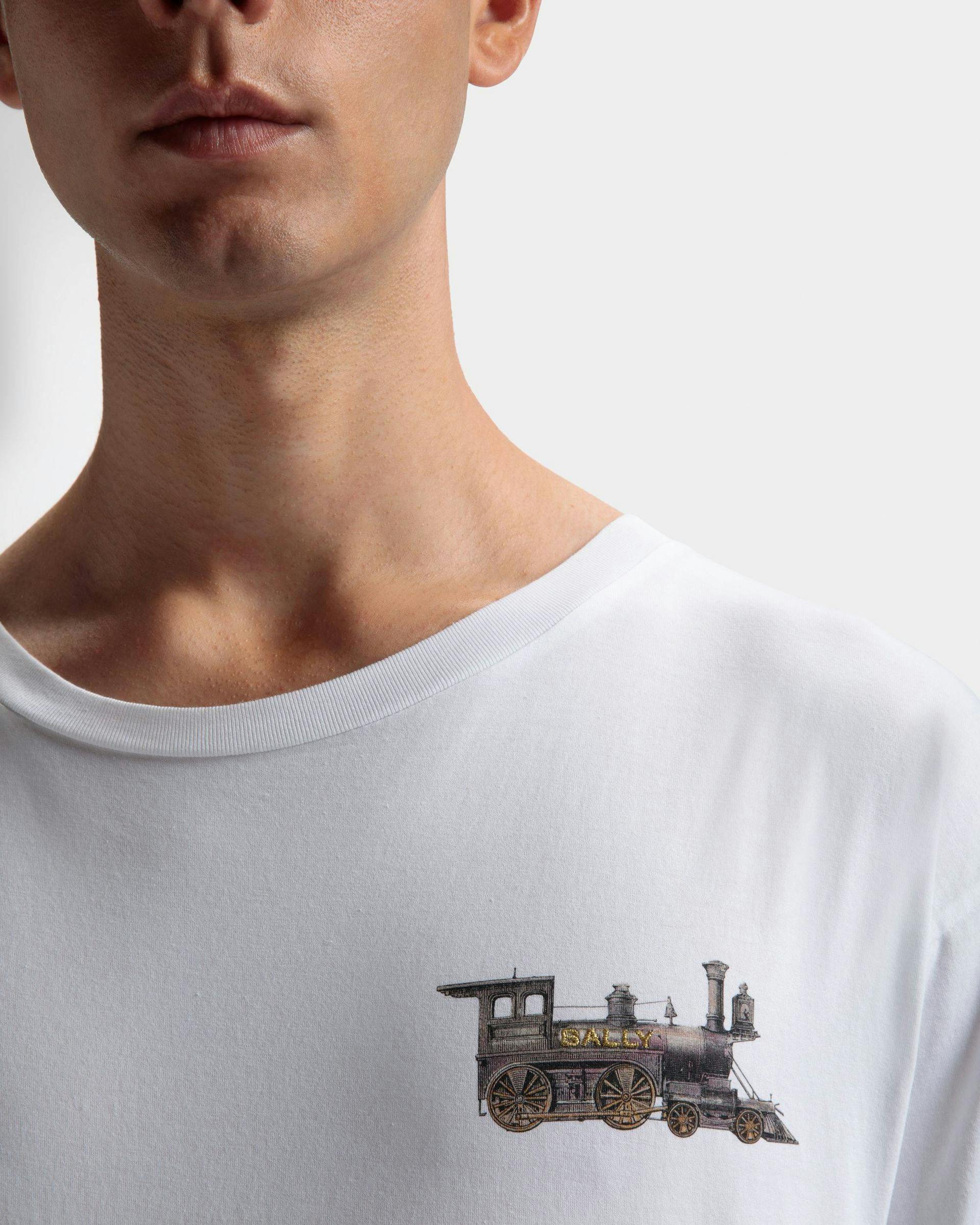 T-shirt motif Train En coton blanc - Homme - Bally - 04