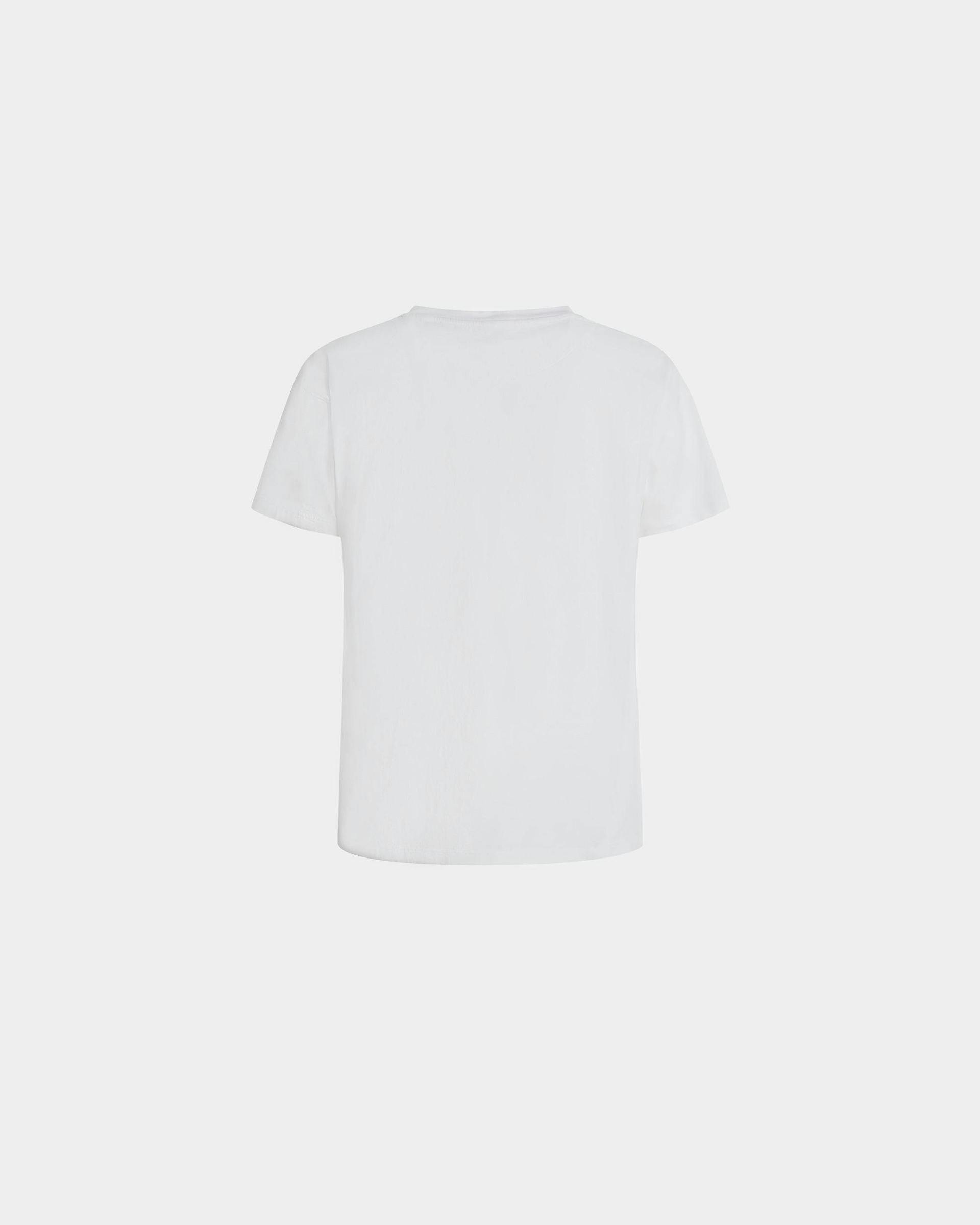 Train Motif T-Shirt In White Cotton - Men's - Bally - 07