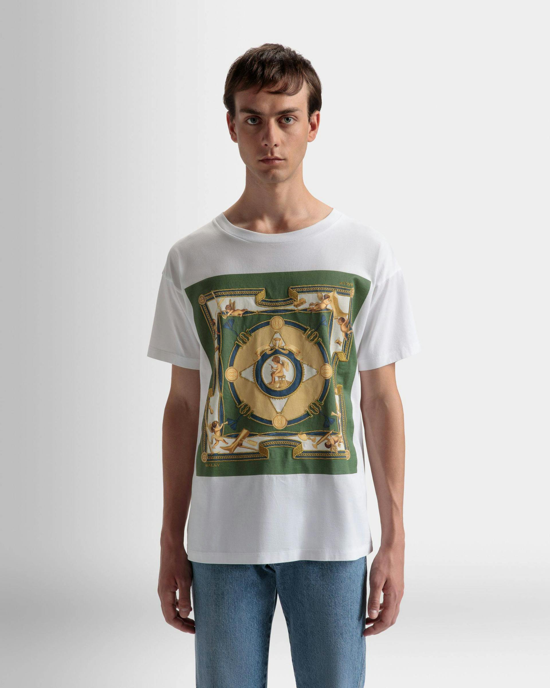 Printed T-Shirt En Coton Blanc - Homme - Bally - 03