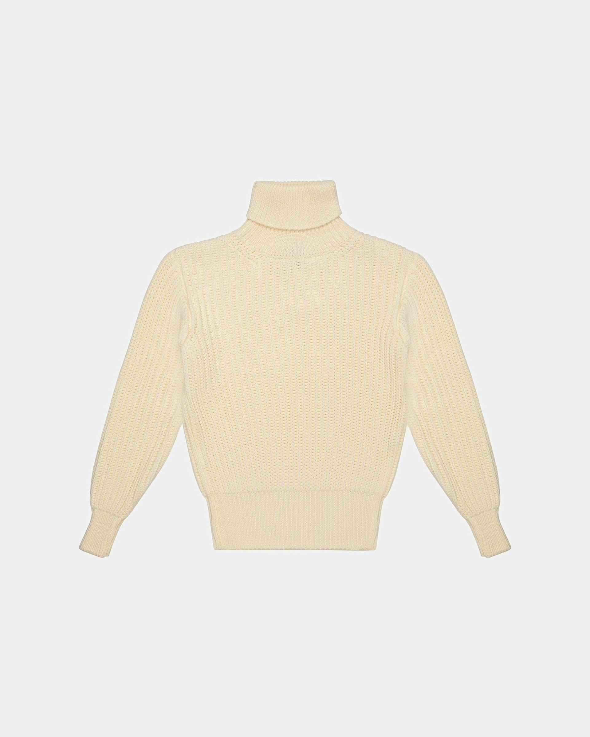Knitted Cotton Roll Neck In Bone - Men's - Bally - 01