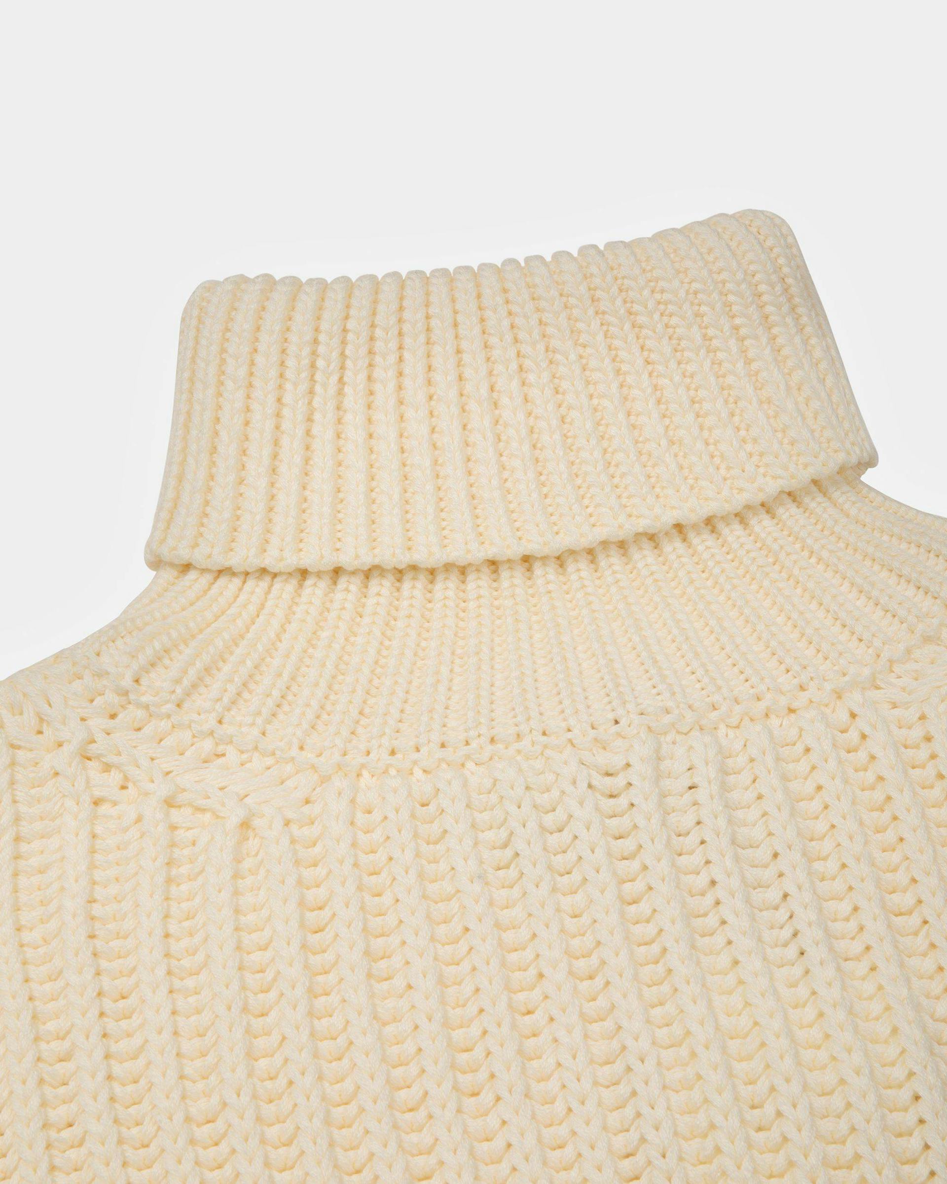 Knitted Cotton Roll Neck In Bone - Men's - Bally - 02