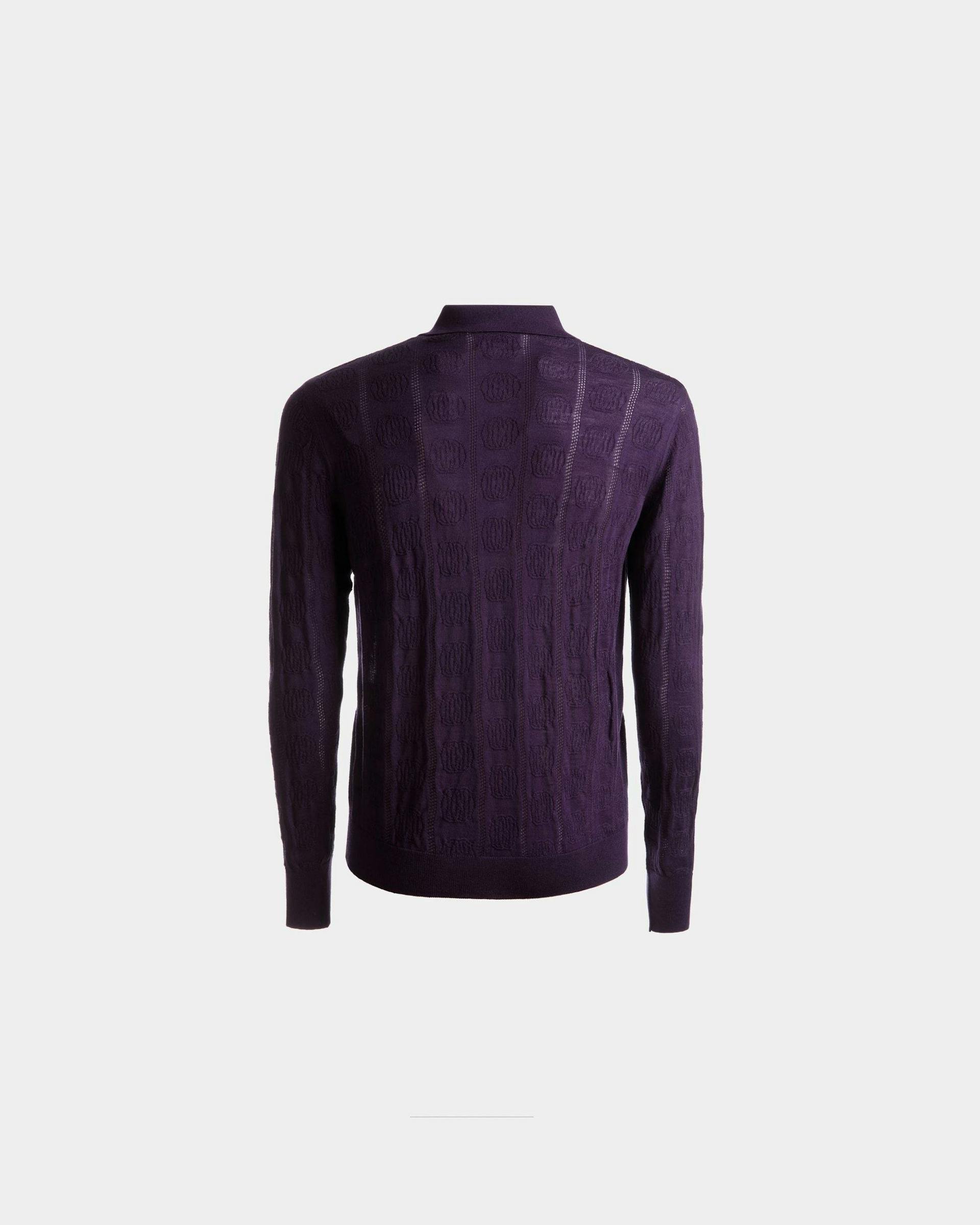Long Sleeve Polo In Orchid Wool - Men's - Bally - 07