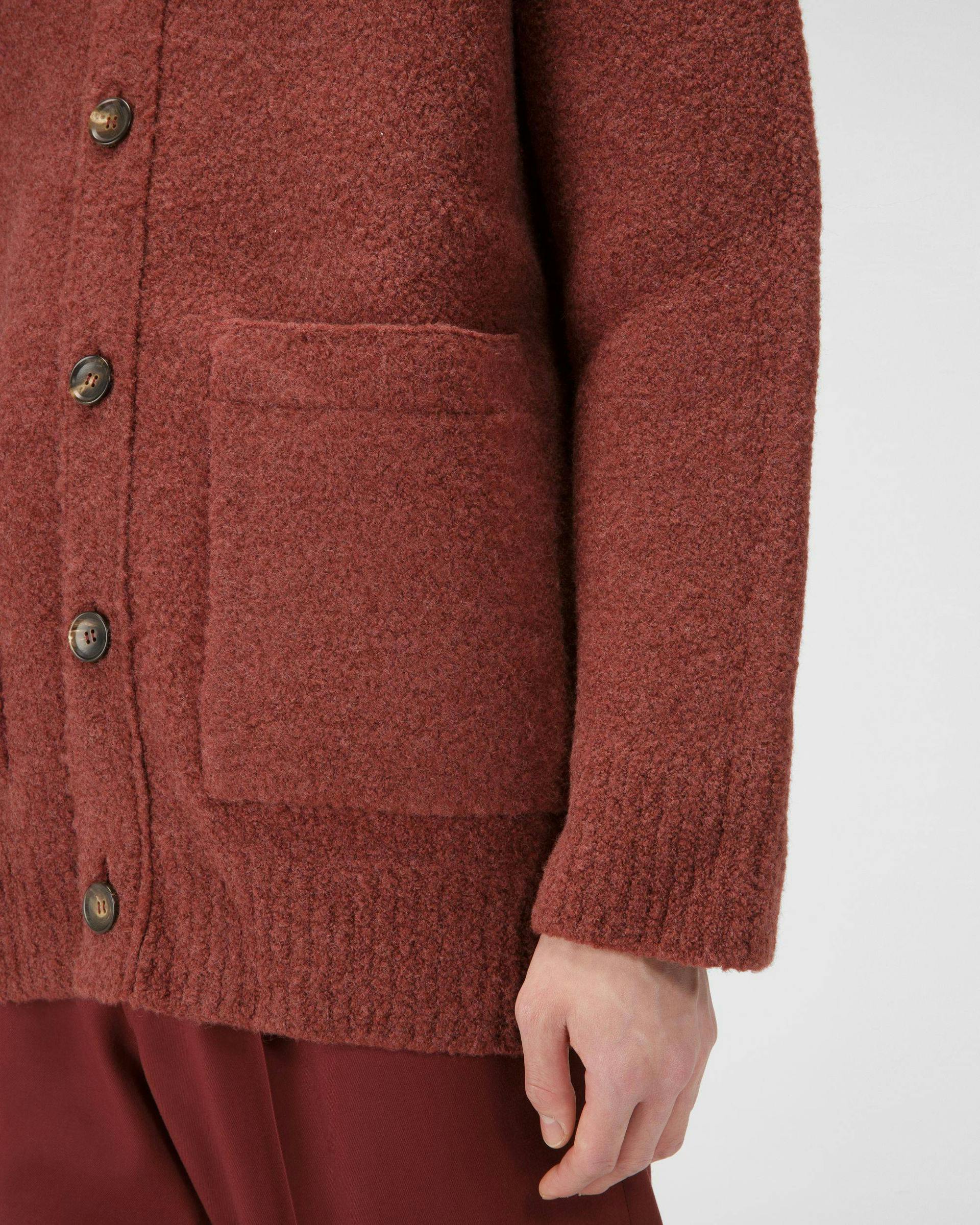 Wool Mix Cardigan In Heritage Red - Men's - Bally - 02