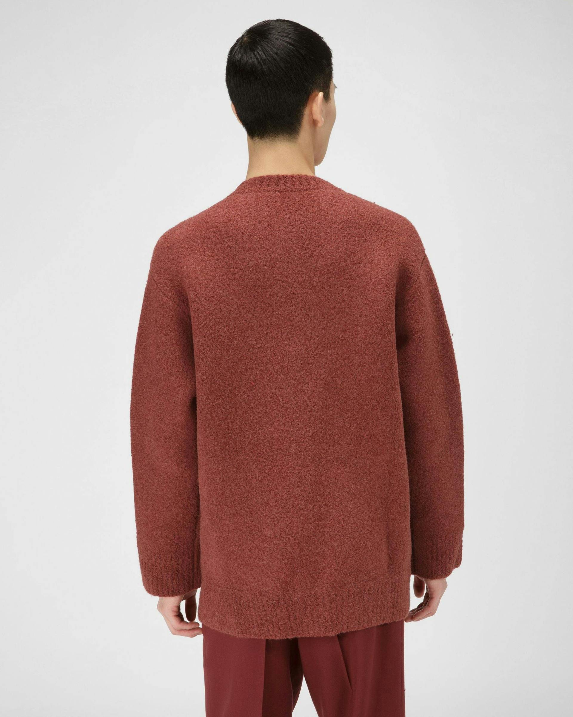 Wool Mix Cardigan In Heritage Red - Men's - Bally - 03