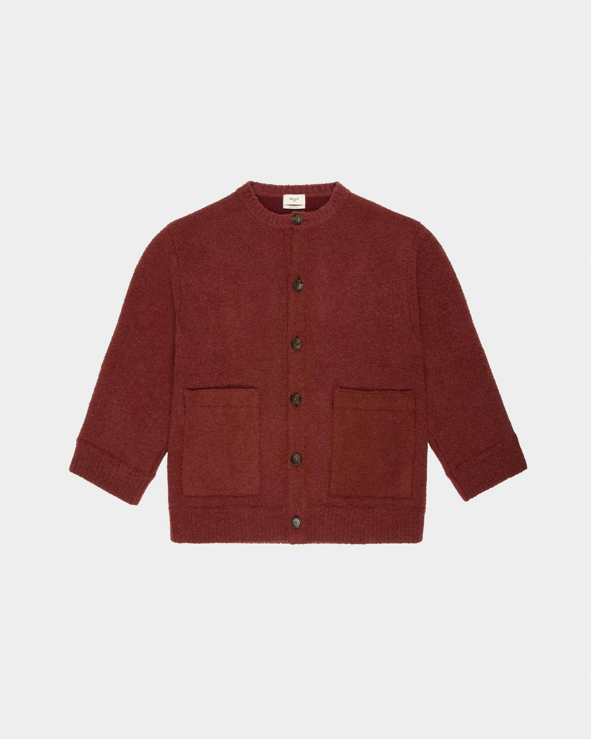Wool Mix Cardigan In Heritage Red - Men's - Bally - 04