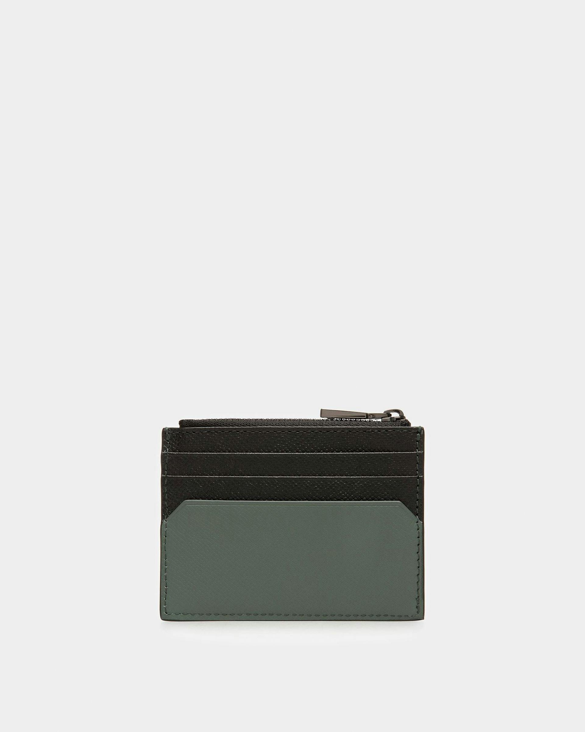 Byrion Leather Business Card Holder In Black And Sage - Men's - Bally - 02