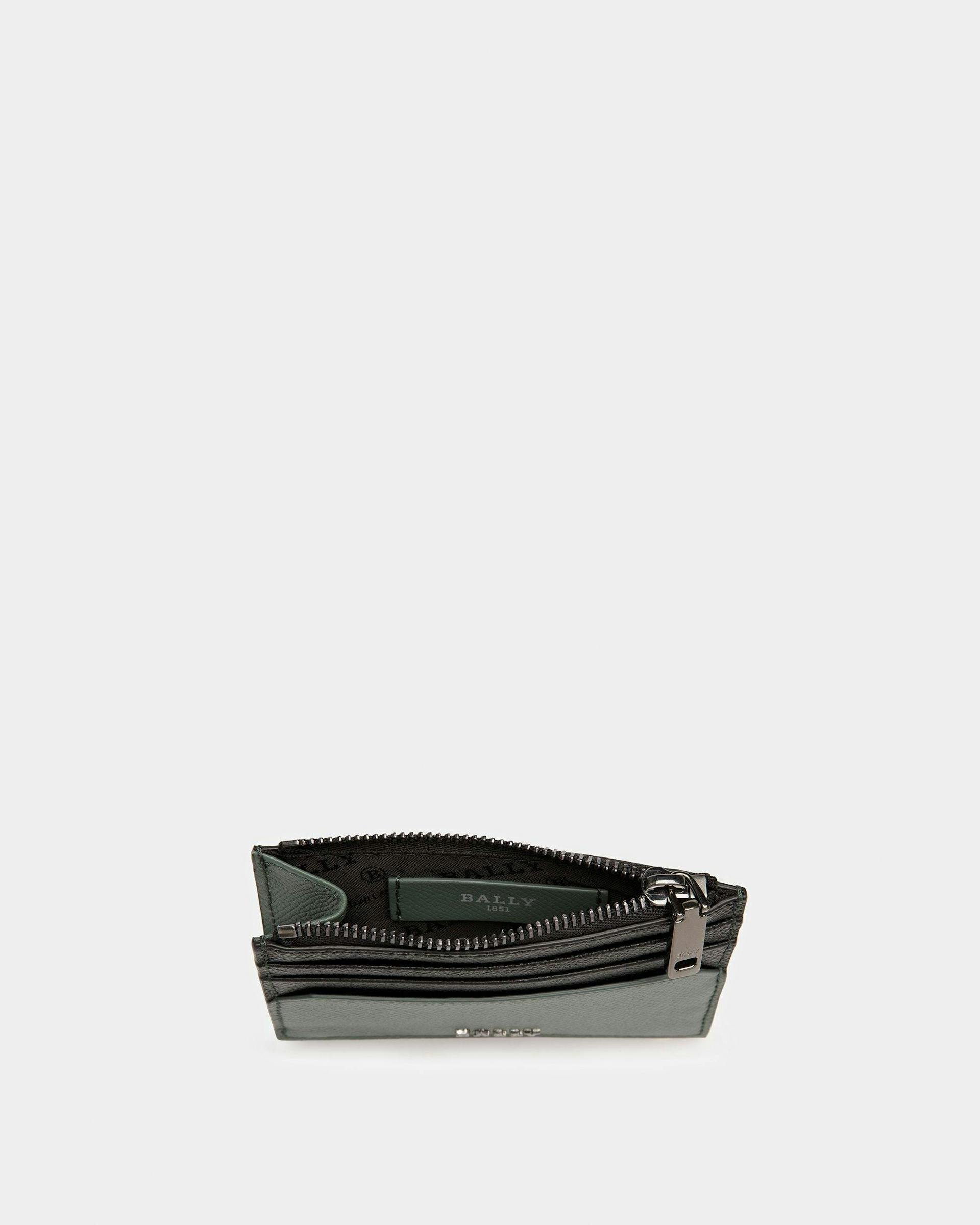 Byrion Leather Business Card Holder In Black And Sage - Men's - Bally - 04
