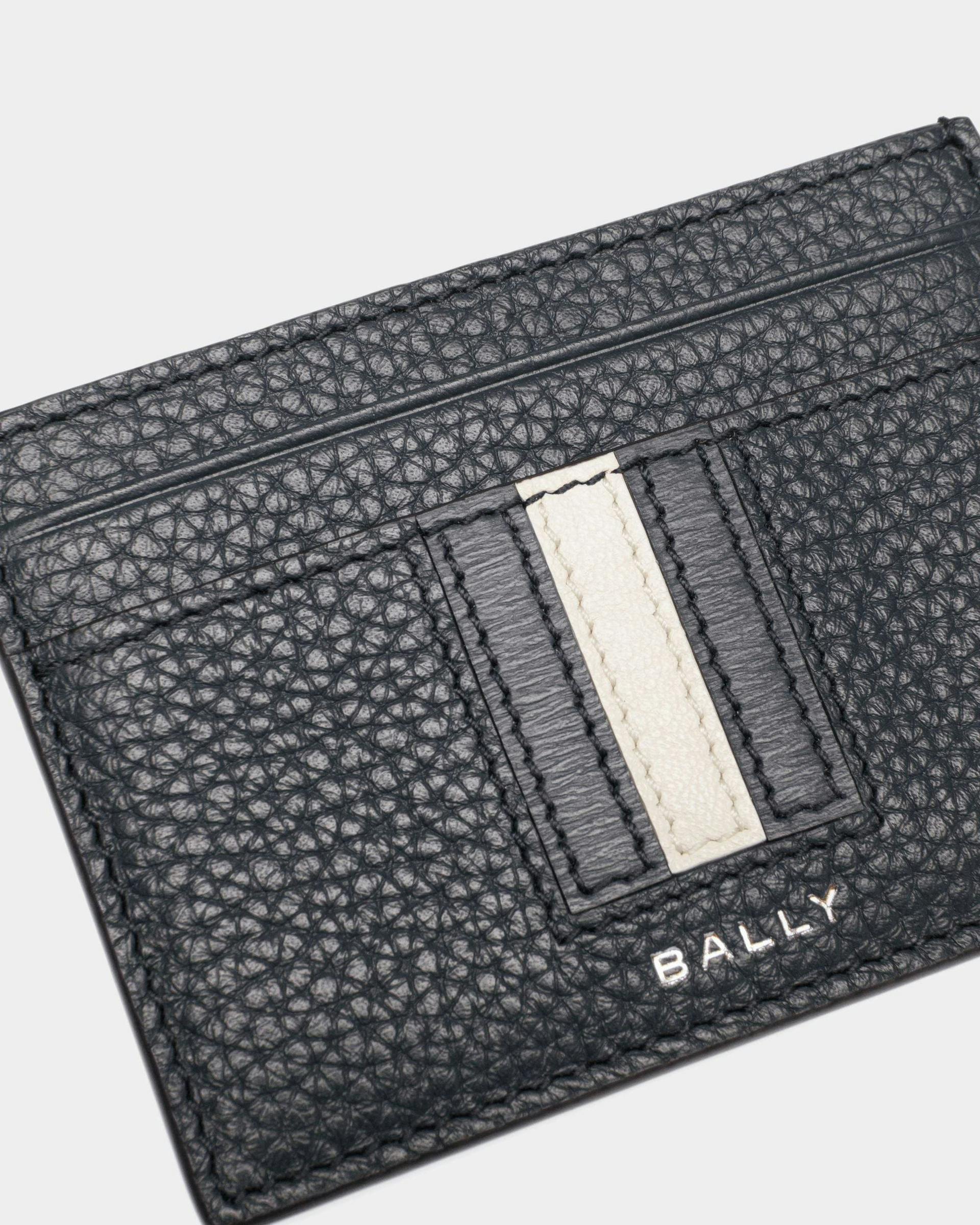 Ribbon Business Card Holder In Midnight Leather - Men's - Bally - 04