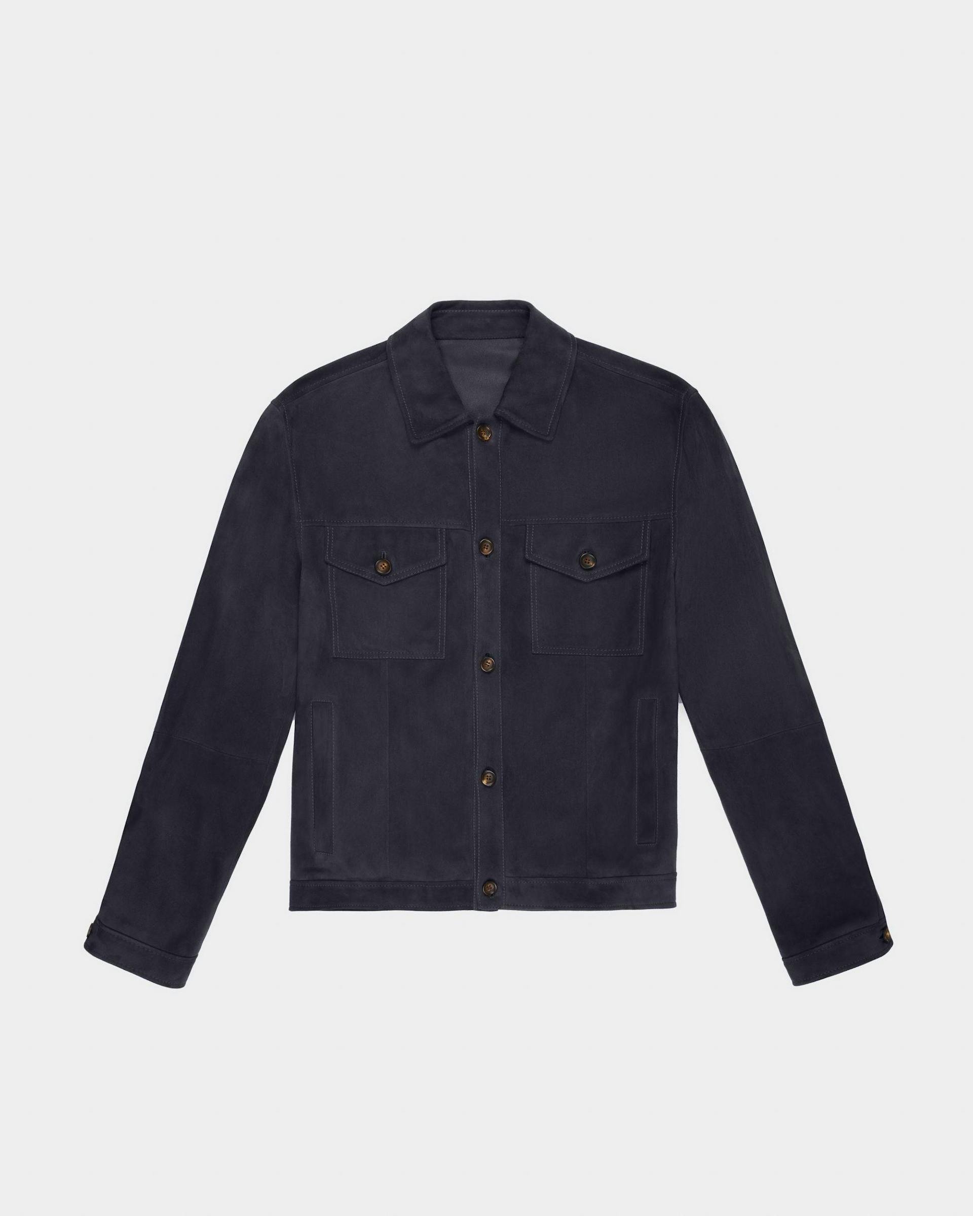 Leather Shirt In Navy - Men's - Bally - 05