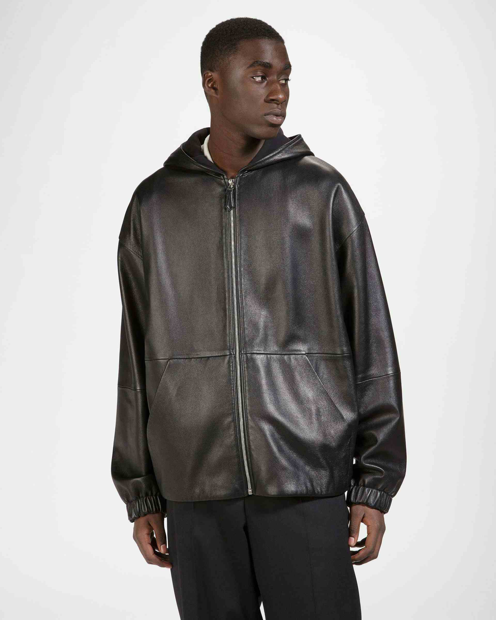 Leather Jacket In Black - Men's - Bally