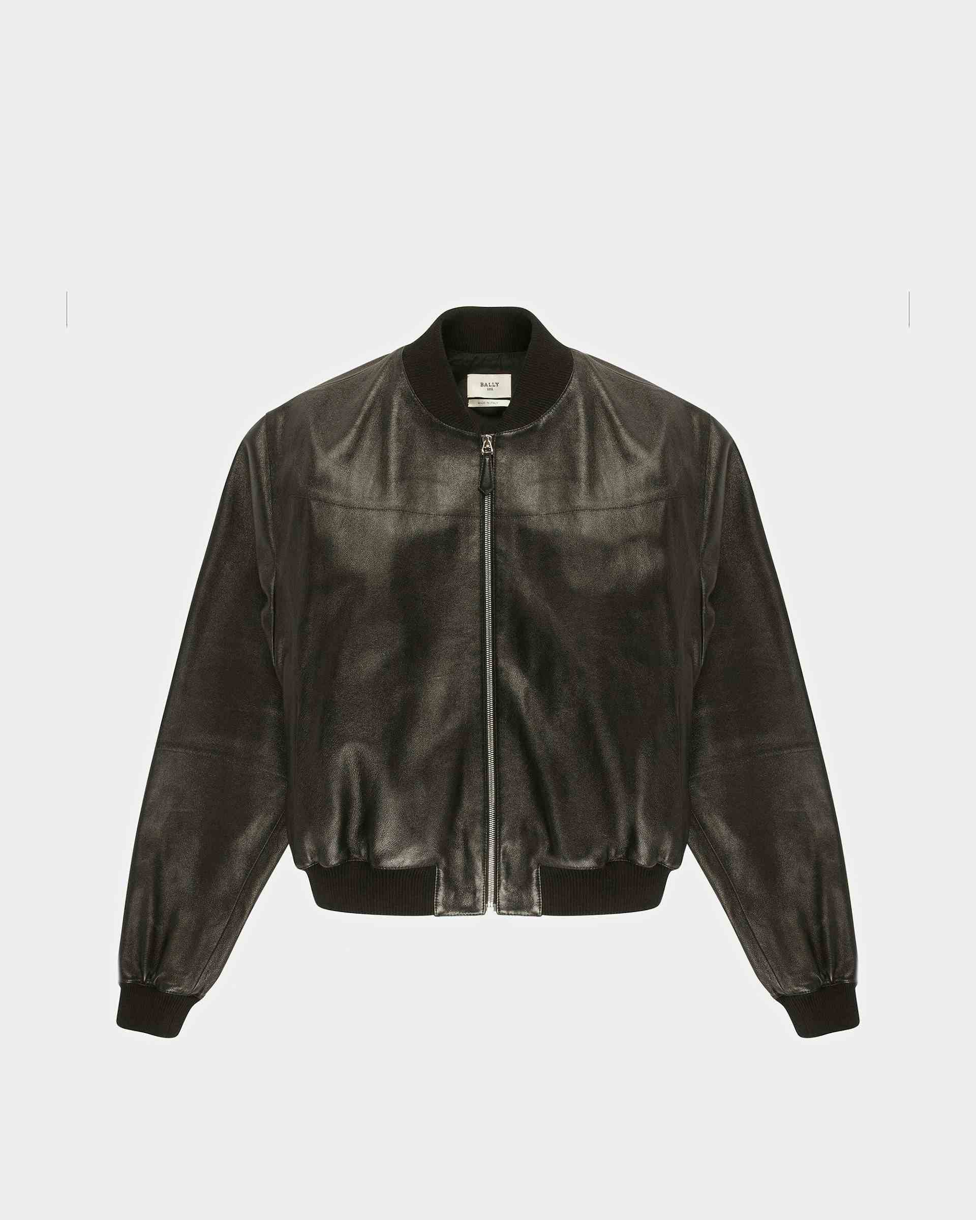 Leather Bomber Jacket In Black - Men's - Bally