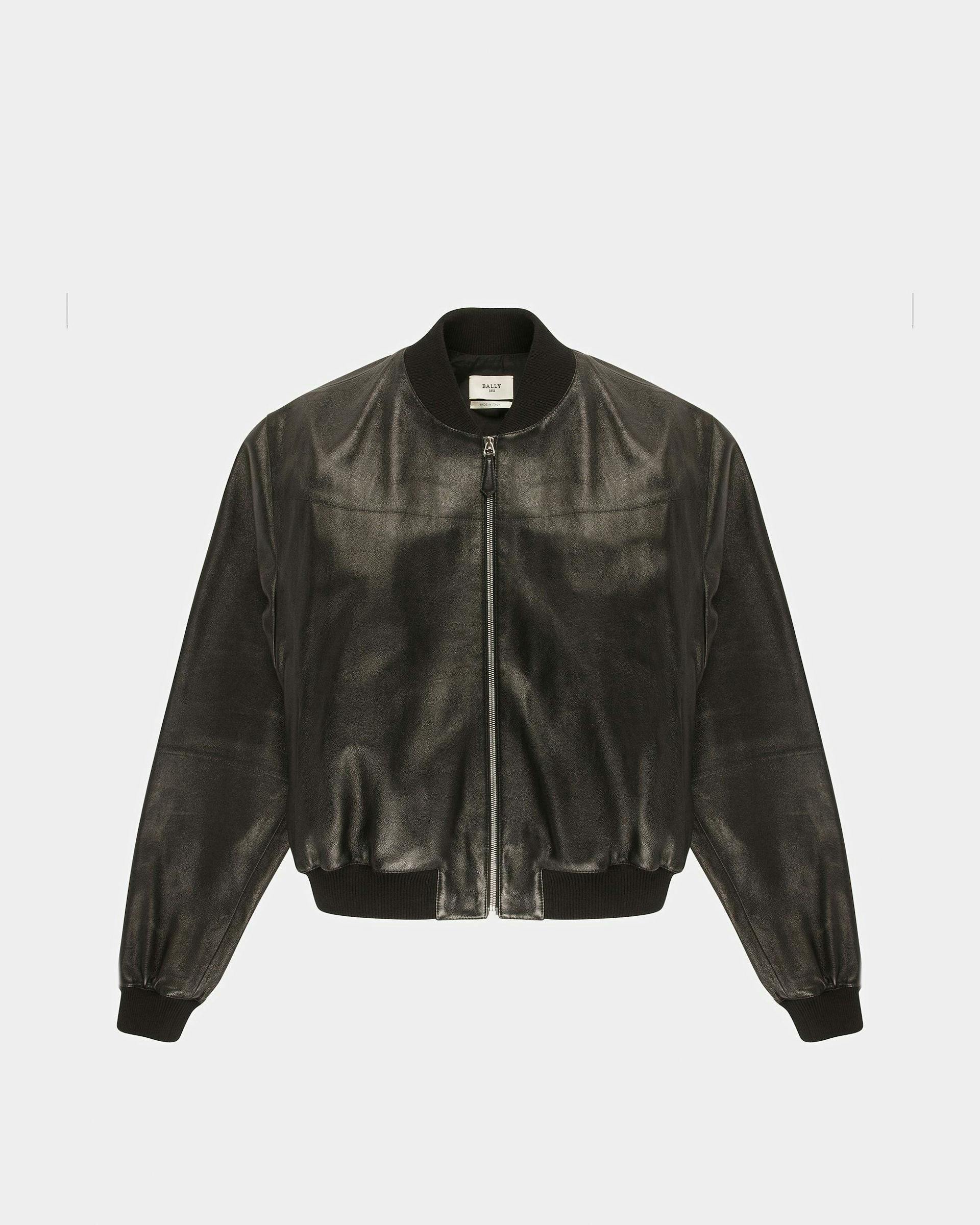 Leather Bomber Jacket In Black - Men's - Bally - 01