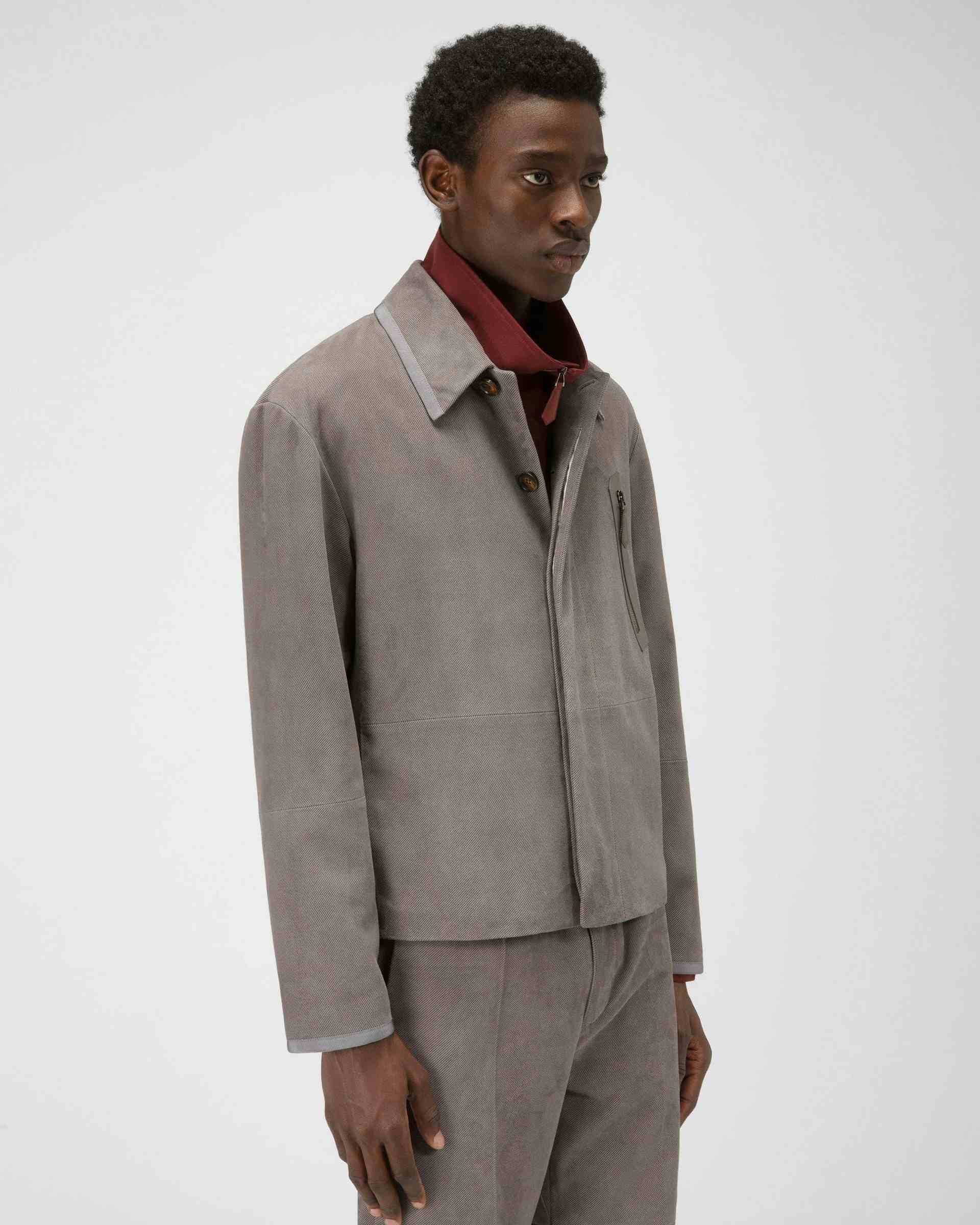 Leather Bomber Jacket In Grey - Men's - Bally