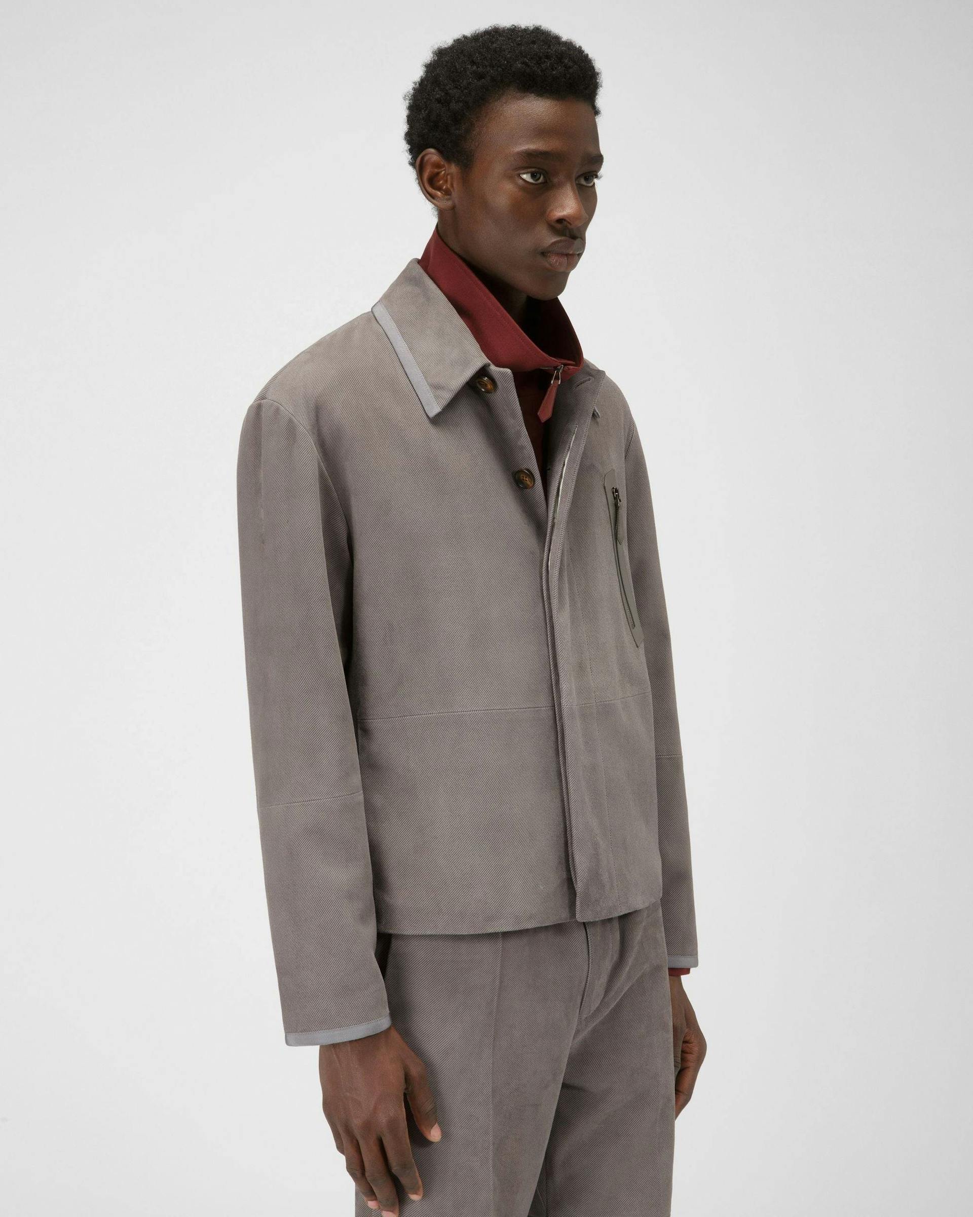Leather Bomber Jacket In Grey - Men's - Bally - 01