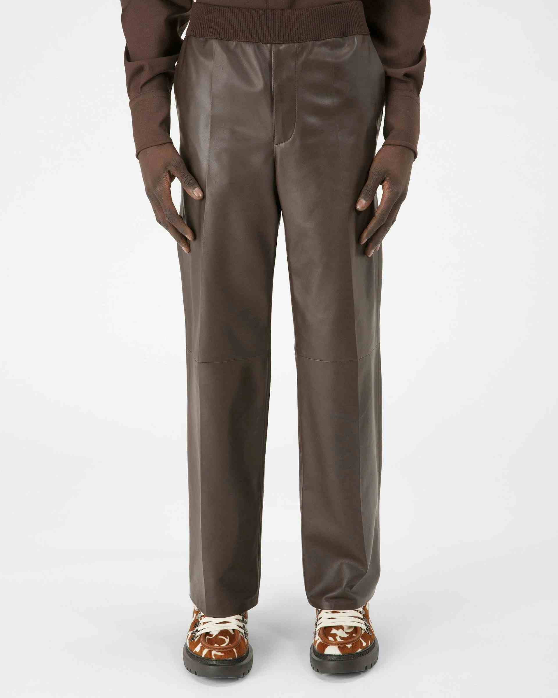 Leather Trousers In Ebony Brown - Men's - Bally