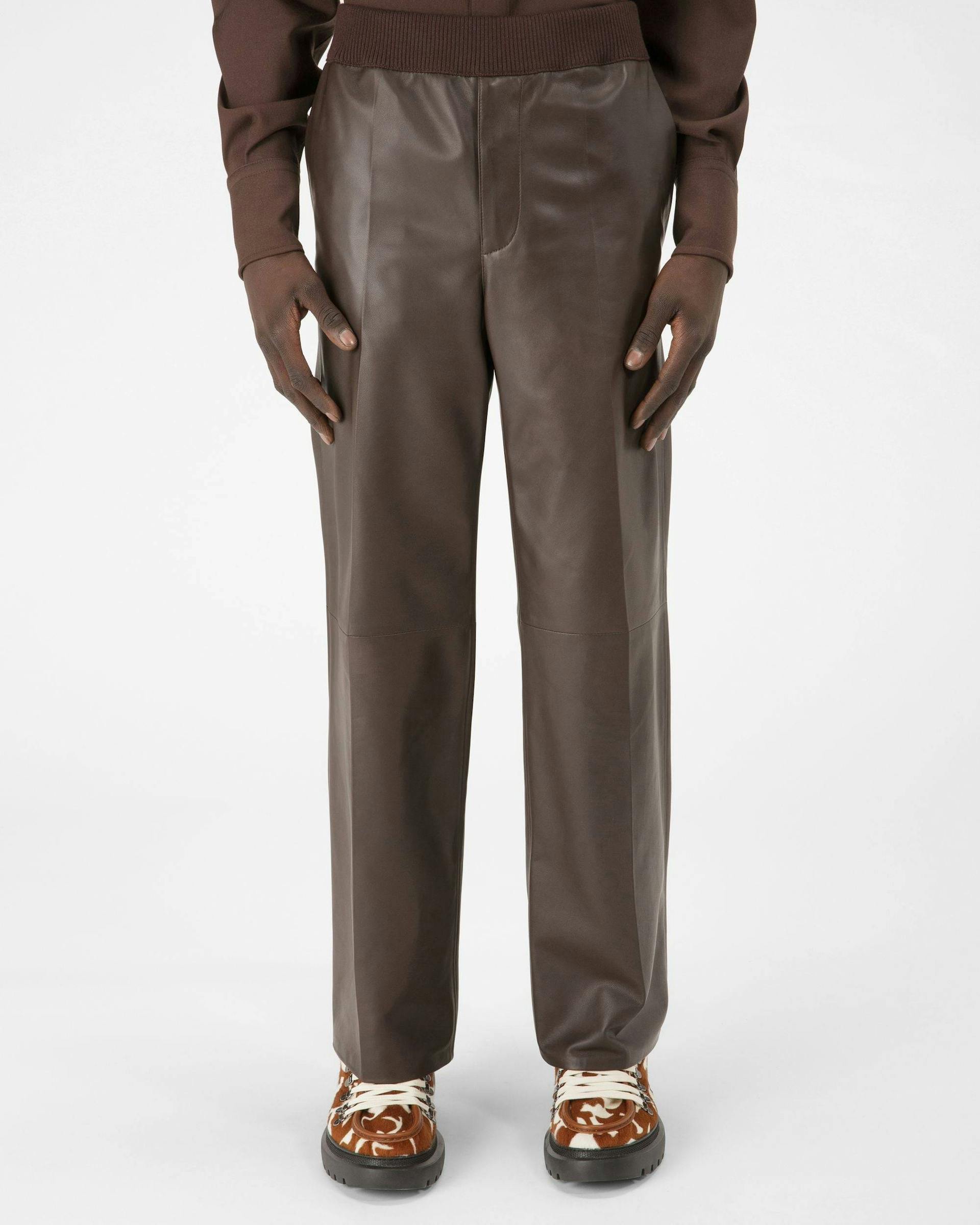 Leather Trousers In Ebony Brown - Men's - Bally - 01