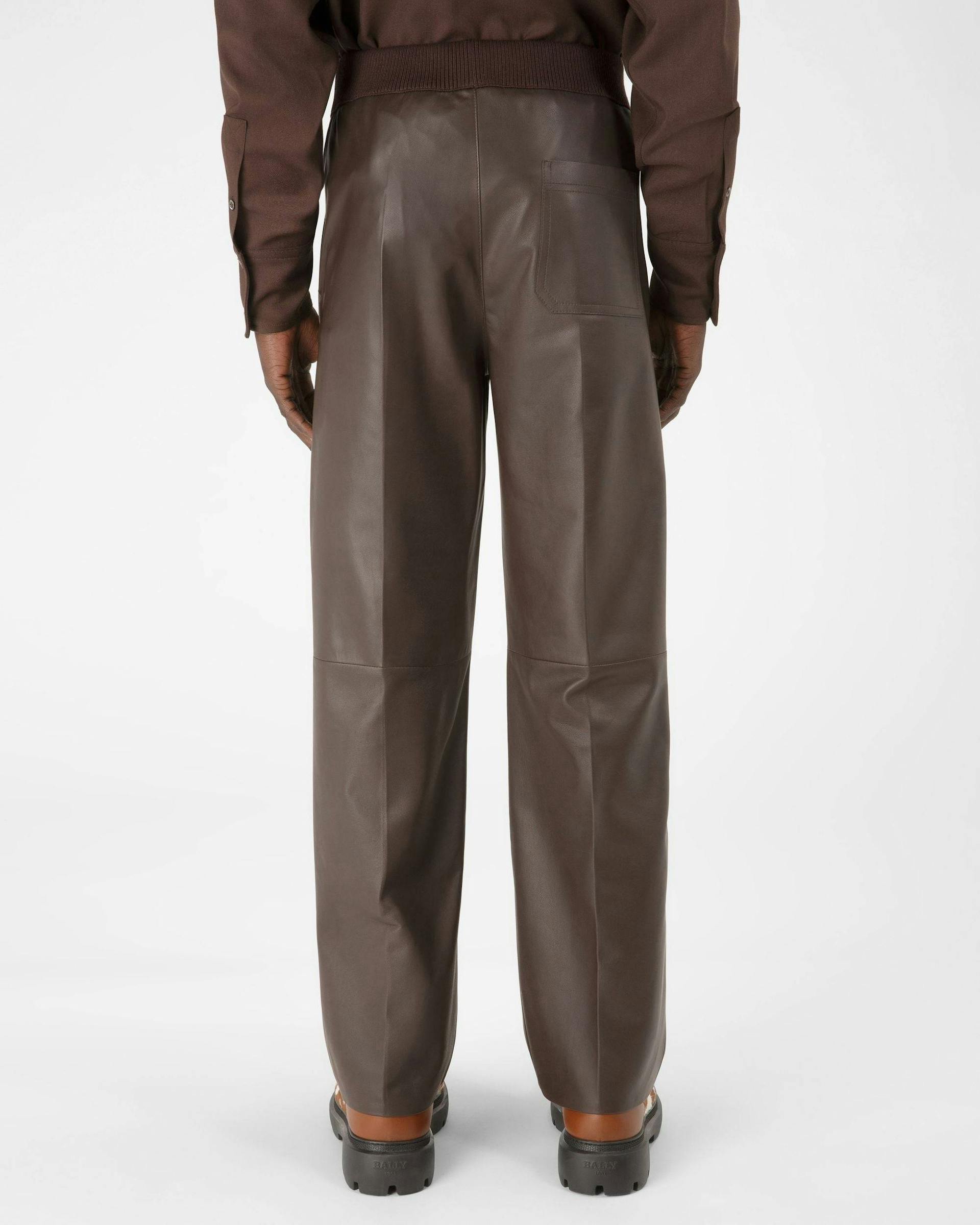 Leather Trousers In Ebony Brown - Men's - Bally - 03