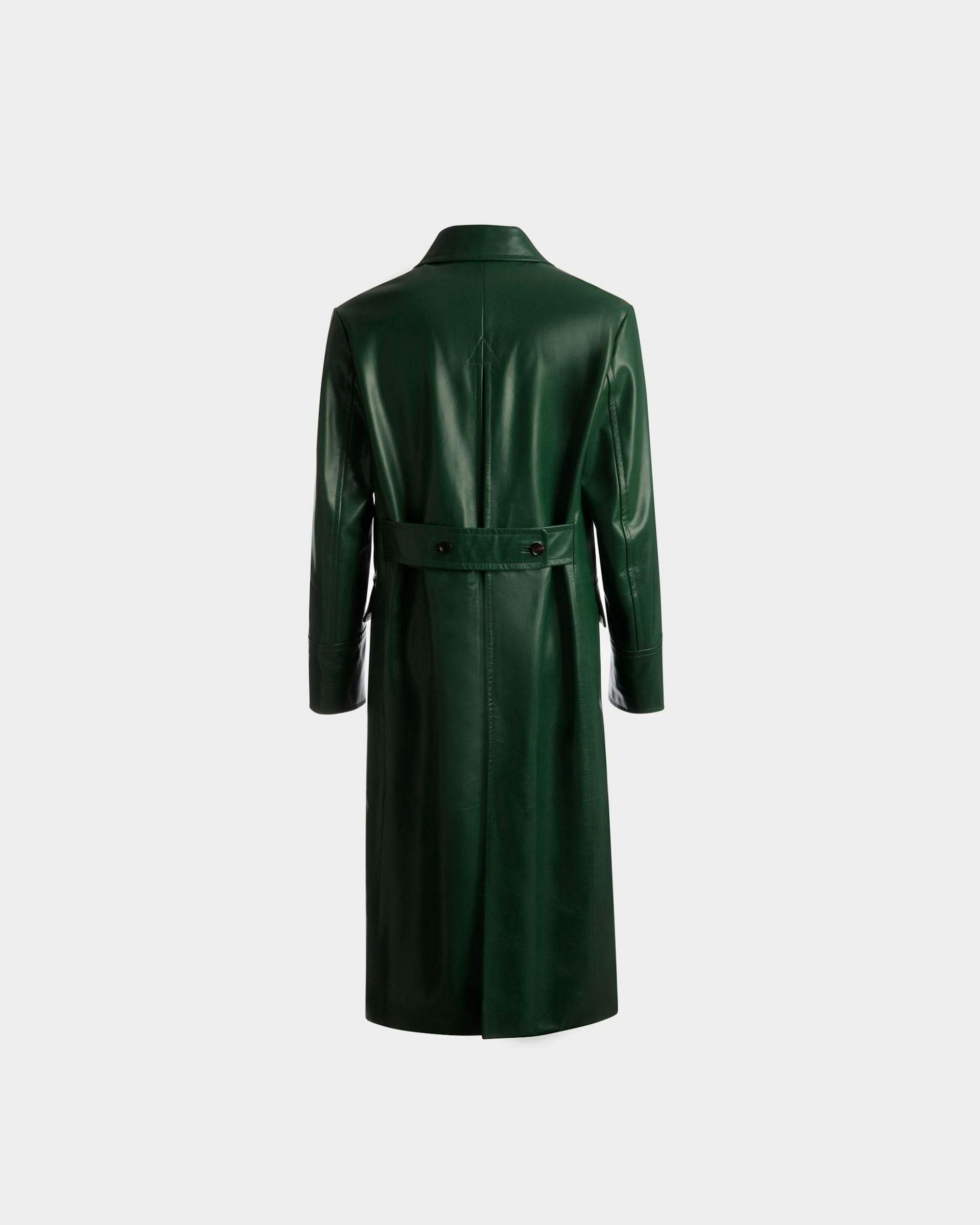 Double Breasted Coat In Kelly Green Nappa Leather - Men's - Bally - 07