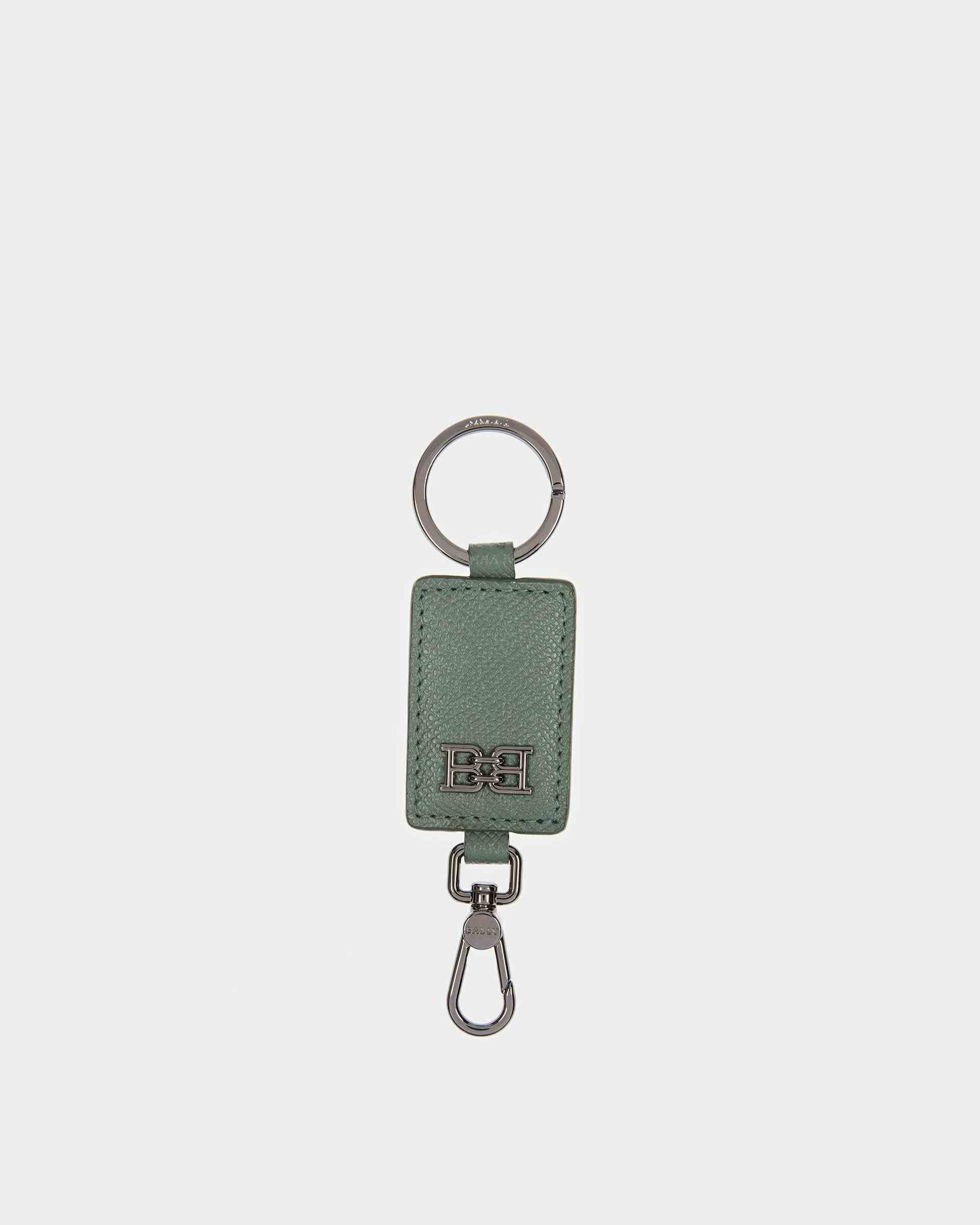 Bhary B-Chain Detail Leather Key Holder In Sage - Men's - Bally