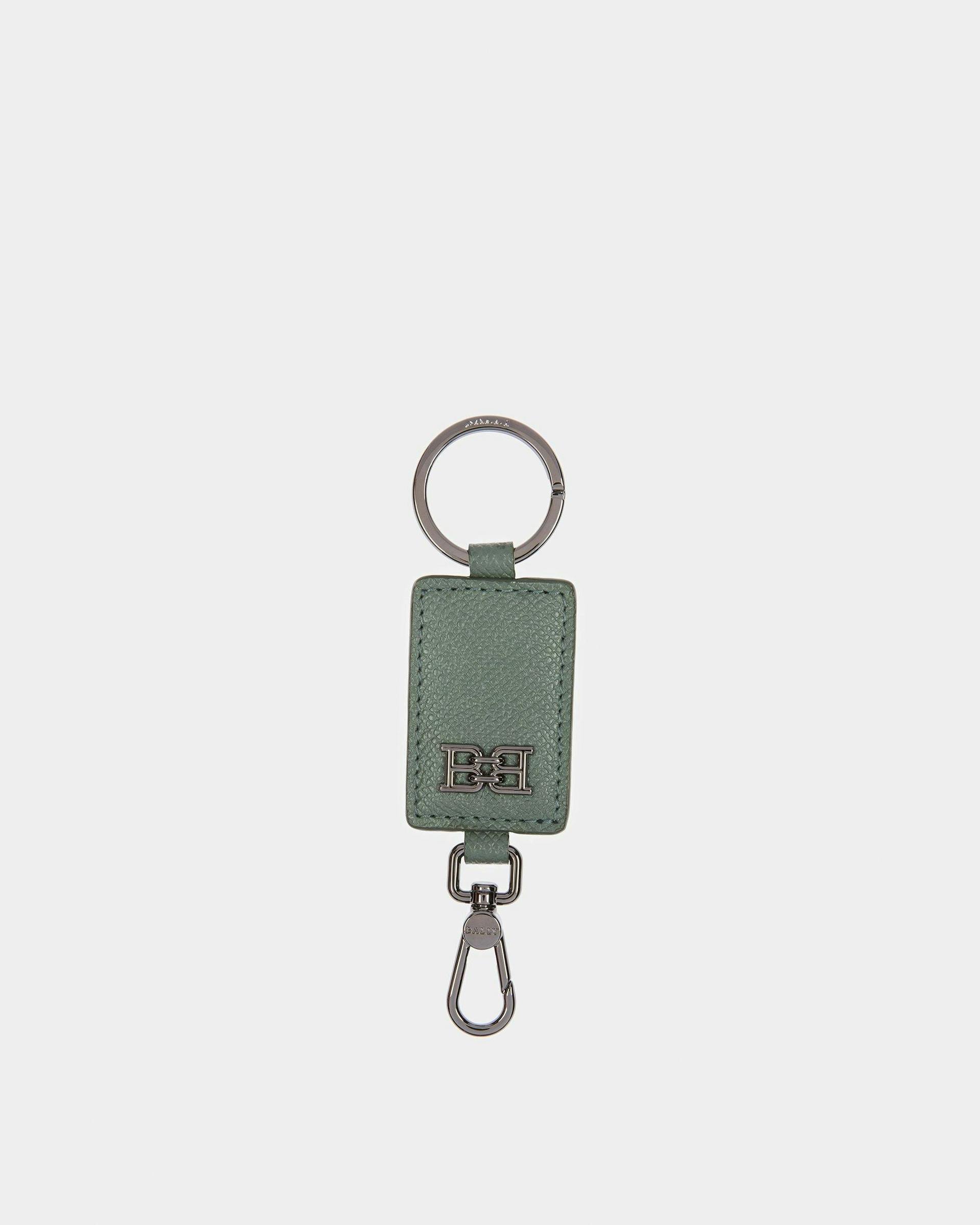 Bhary B-Chain Detail Leather Key Holder In Sage - Men's - Bally - 01