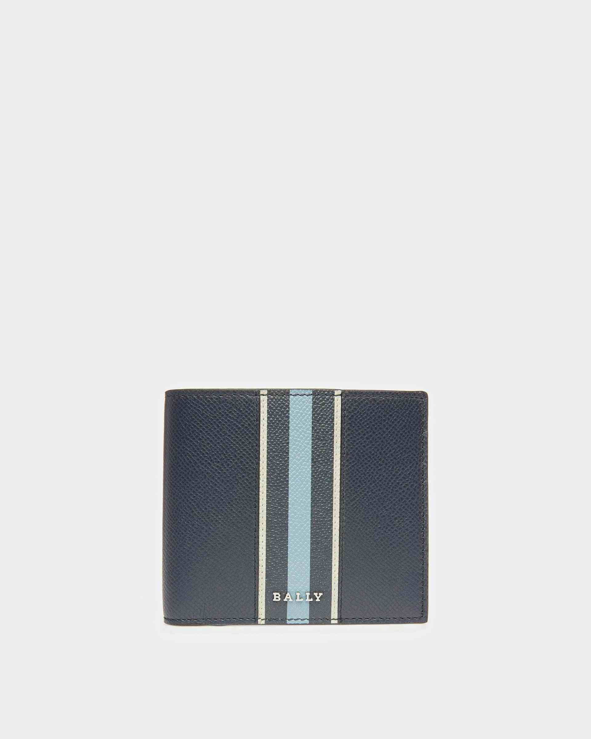 Brasai Leather Wallet In Midnight Blue And Light Blue - Men's - Bally
