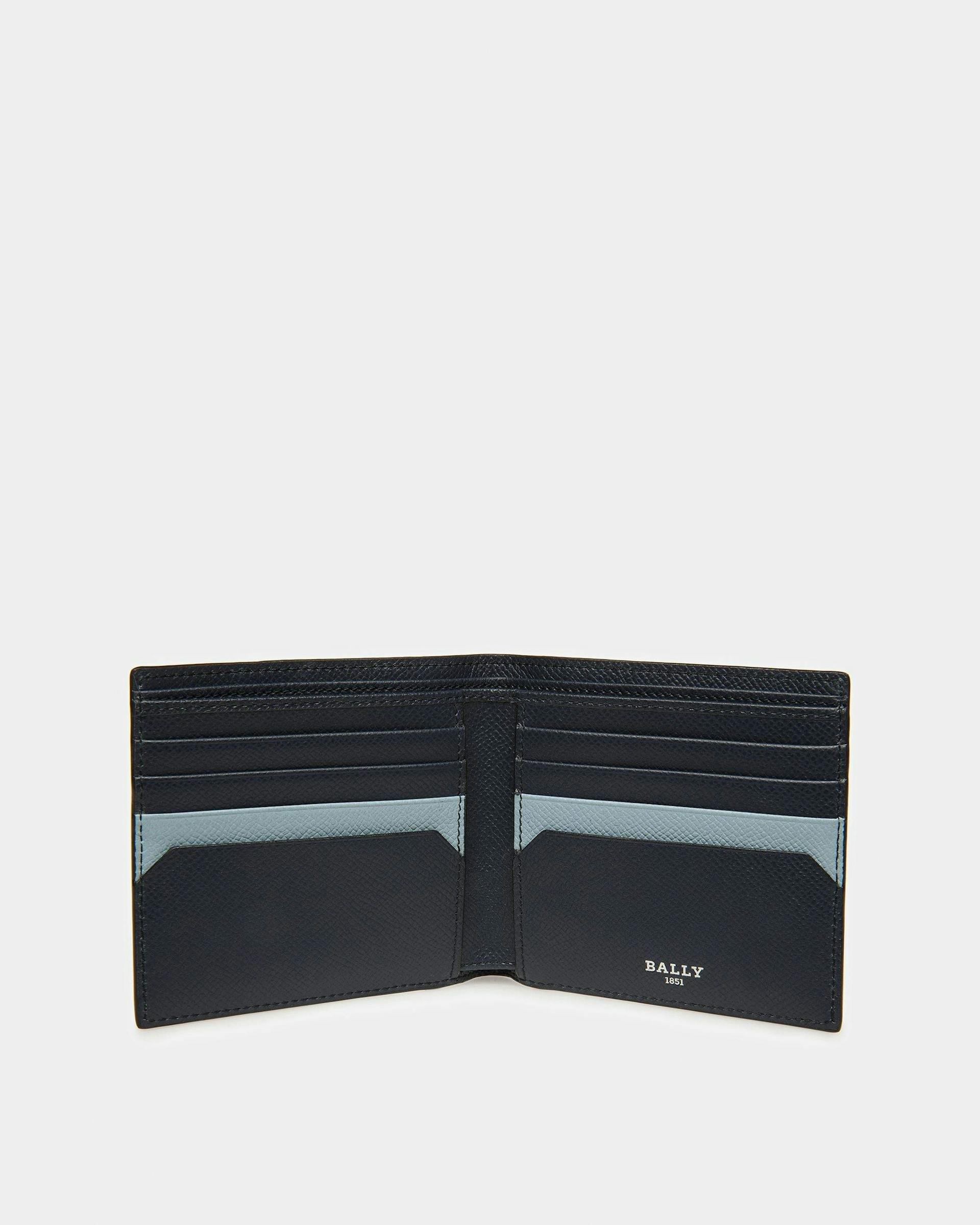 Brasai Leather Wallet In Midnight Blue And Light Blue - Men's - Bally - 03