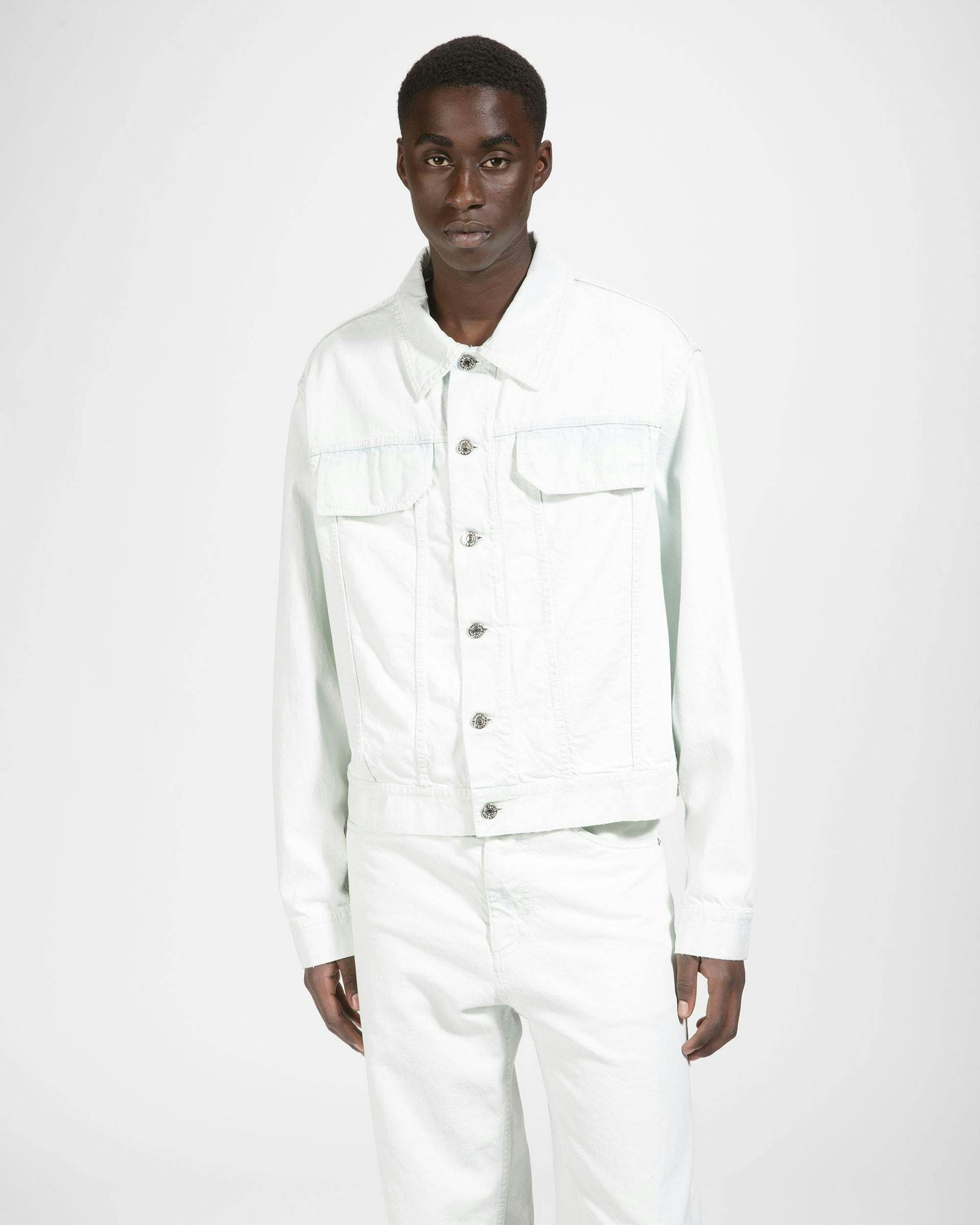 Cotton Denim Jacket In Bleached White - Men's - Bally - 03